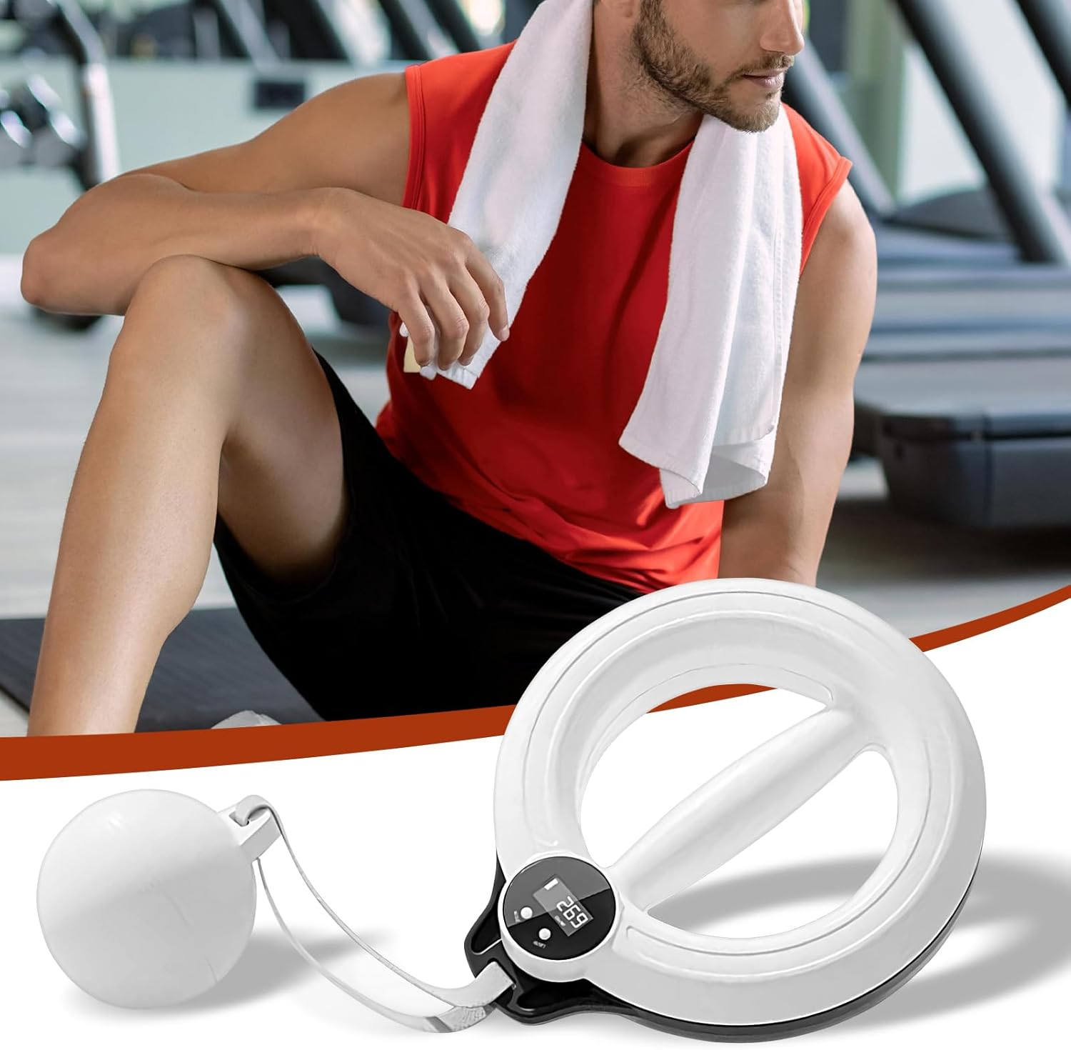 Arm Exerciser,360 Rotatable Arm Trainer Chest Workout | Home Gym Accessories 3 Modes Workout Equipment for Upper Body Muscle Women Men Office Travel Exercise Fitness - White image number 6