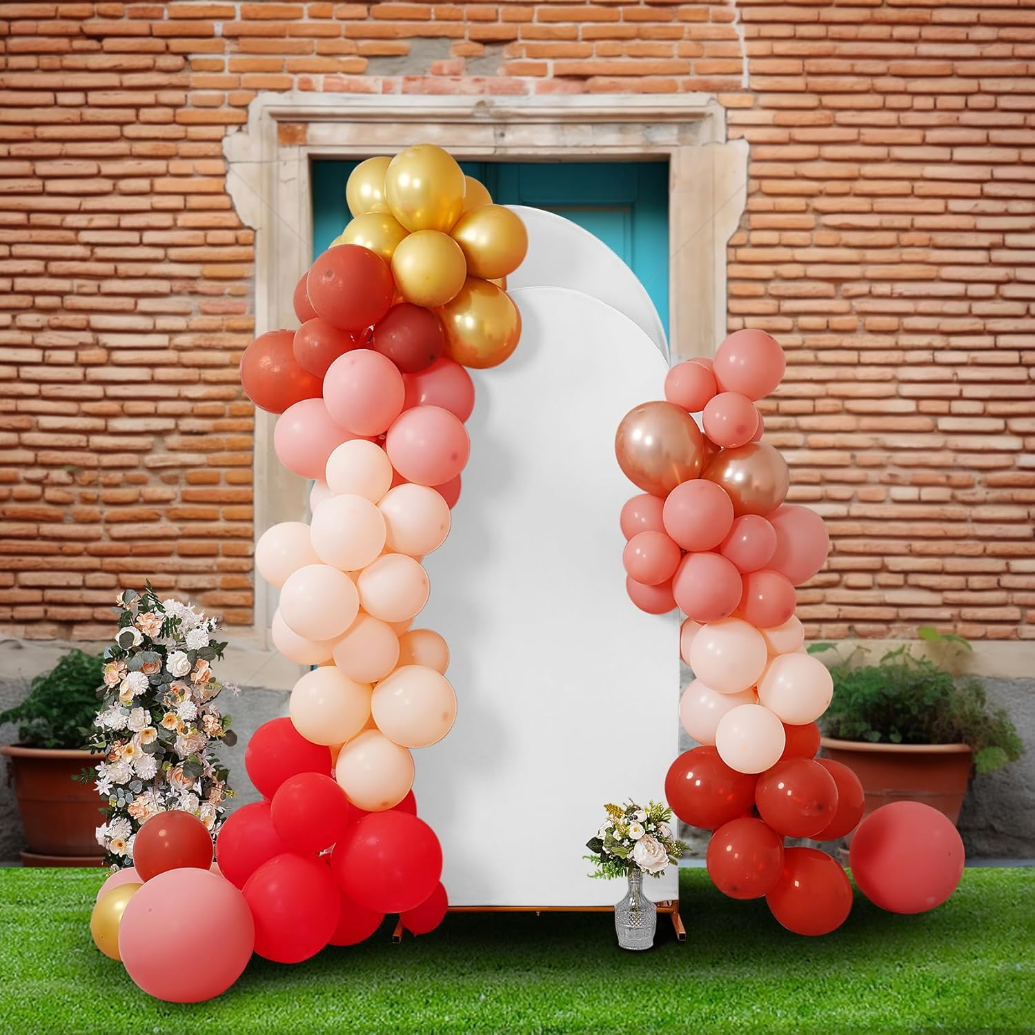 Peomeise 6.6FT Wedding Arch Cover，White Arch Backdrop Cover Stretchy Spandex Backdrop Stand Covers for Birthday Party Ceremony Banquet Decor(79.2" L X 39.6" W) image number 4