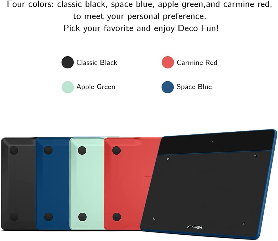 XP-PEN Deco Fun S Graphic Drawing Tablet 6X4 Inches Digital Sketch Pad OSU Tablet for Digital Drawing, OSU, Online Teaching-For Mac Windows Chrome Linux Android OS (Black) image number 2