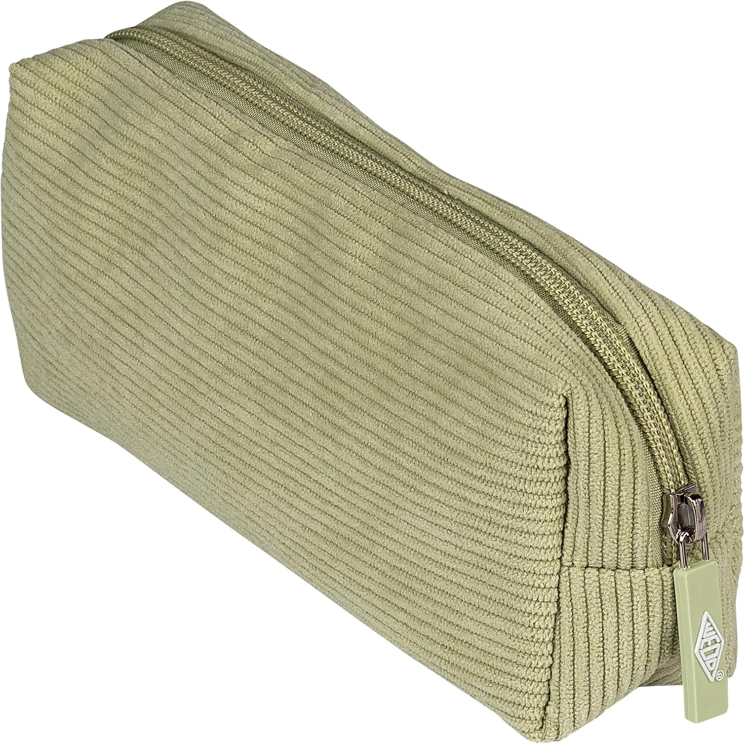 WEDO Cotton Pencil Case in Corduroy Look, School Pencil Case for Pens and Writing Materials, Pencil Case Cord Pistachio - Pistachio image number 2