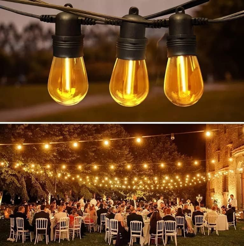 Festoon Lights Outdoor - 30M, 30 Bulbs + 2 Spare LED Outdoor Lights - IP65 Waterproof Shatterproof Led Light IP65 Waterproof and Shatterproof Fairy Light for Garden, Party, Camping (Warm White) image number 3