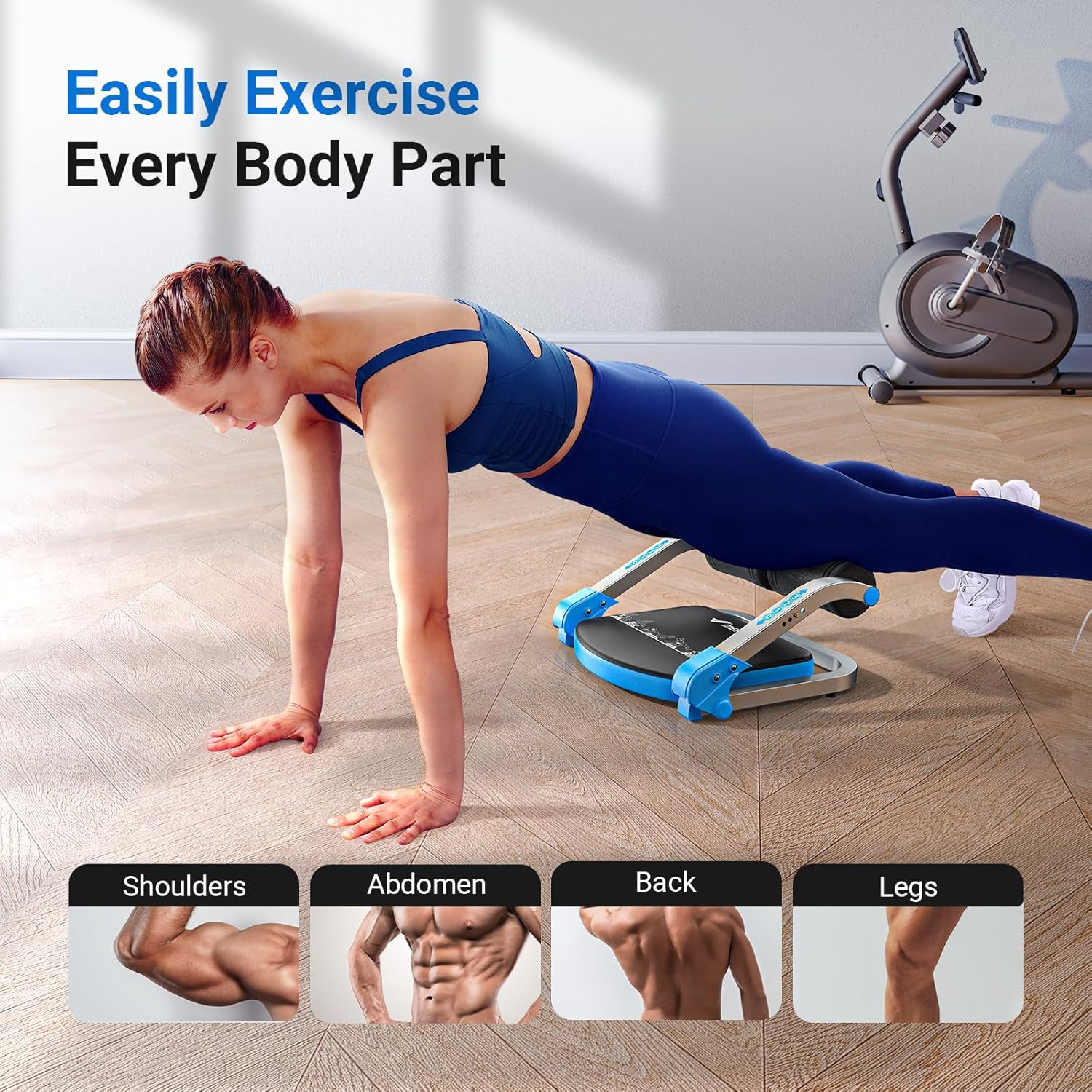 MERACH Ab Machine for Home Gym, Adjustable Ab Trainer with 3 Resistance Levels, Sit up Exercise Equipment for Core Workout, Automatic Rebound Ab Crunch Machine, Ab Workout Equipment for Stomach - Red image number 3