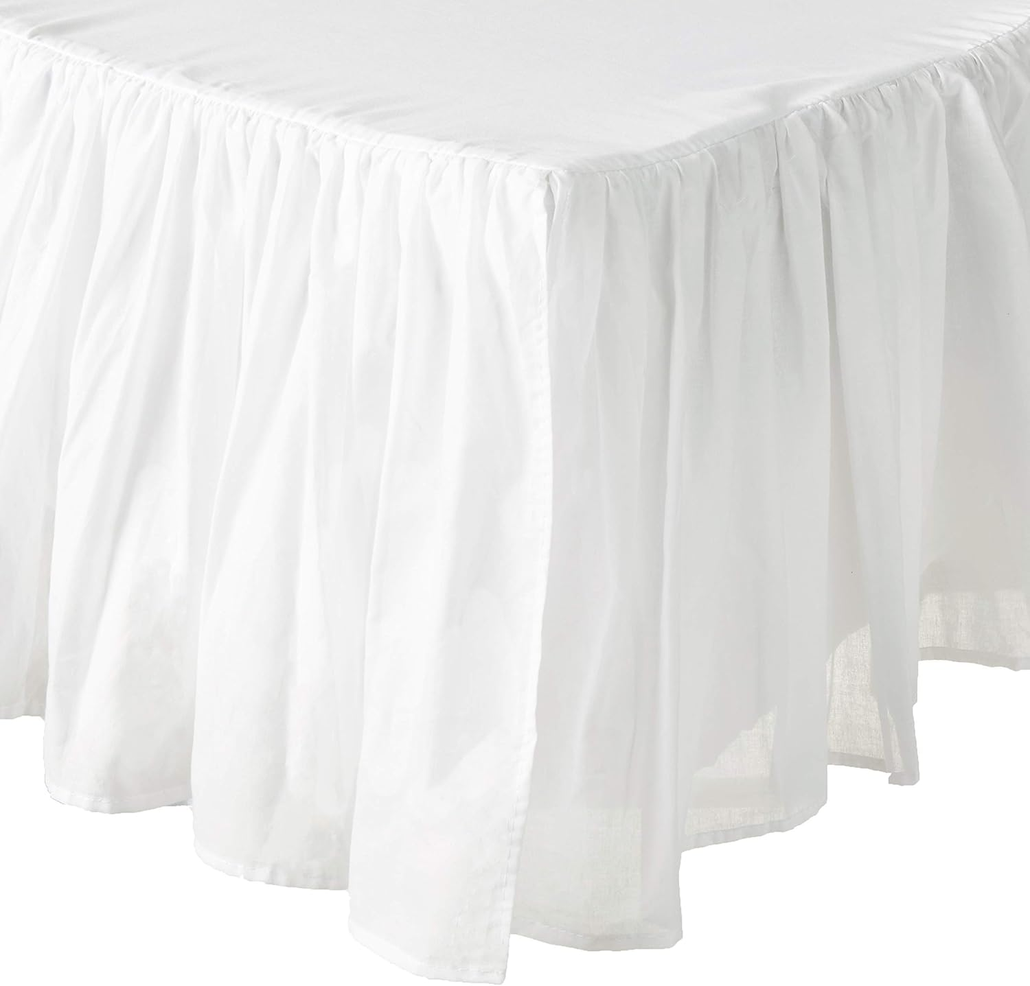 Greenland Home Cotton Voile Dust Ruffle, 15-Inch L, White - King image number 2