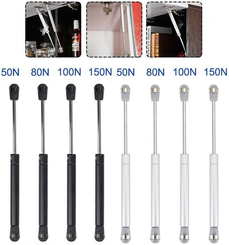 AIMALL 4PCS 60N/80N/100N Gas Strut Cabinet Hinges &ndash; Soft Close Lid Support for Kitchen Cupboard, Wardrobe, 26.5Cm (10.4") Heavy Duty Metal Stay image number 4