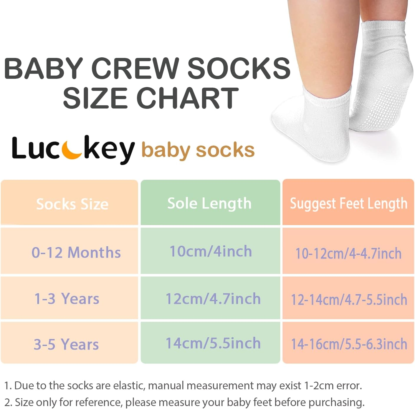 14 Pairs Baby Non Slip Toddler Socks, Soft Cotton Kid Crew Socks for 6-12 Months/1-3/3-5/ Years Old Boys Girls Kids Children Breathable Infant Ankle Socks with Grips for Baby Boy Girl image number 5