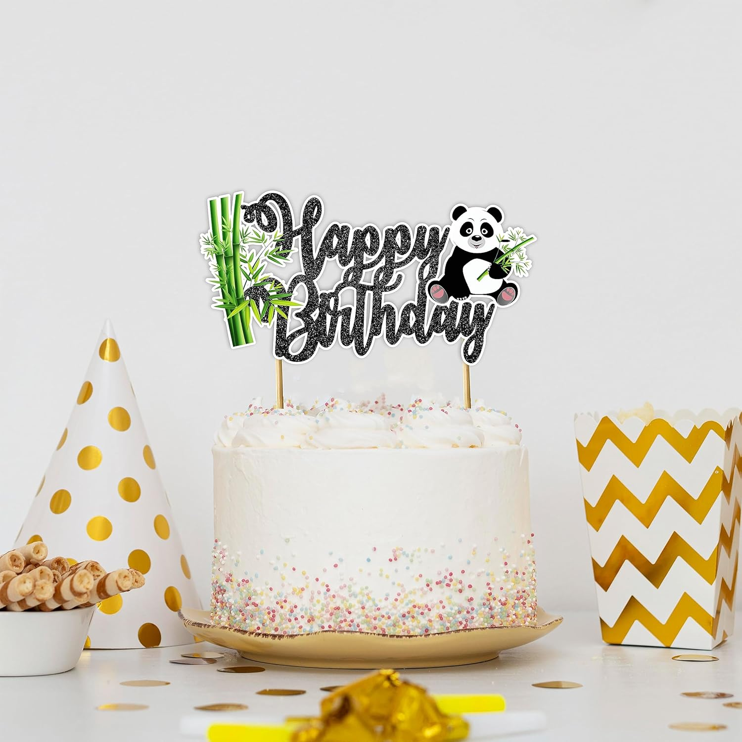 Panda Happy Birthday Cake Topper &ndash; Adorable and Fun Decoration for Animal-Themed Birthdays and Cute Party Celebrations image number 3