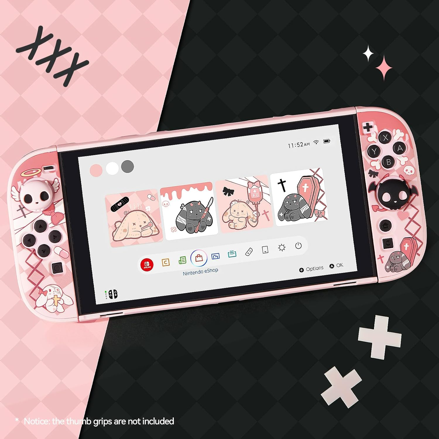 Geekshare Slim Protective Case Compatible with Switch 2 (2025), Anti-Scratche and Shock-Absorption Dockable Hard Shell for Switch 2 Game Console - Gothic Bunny image number 2