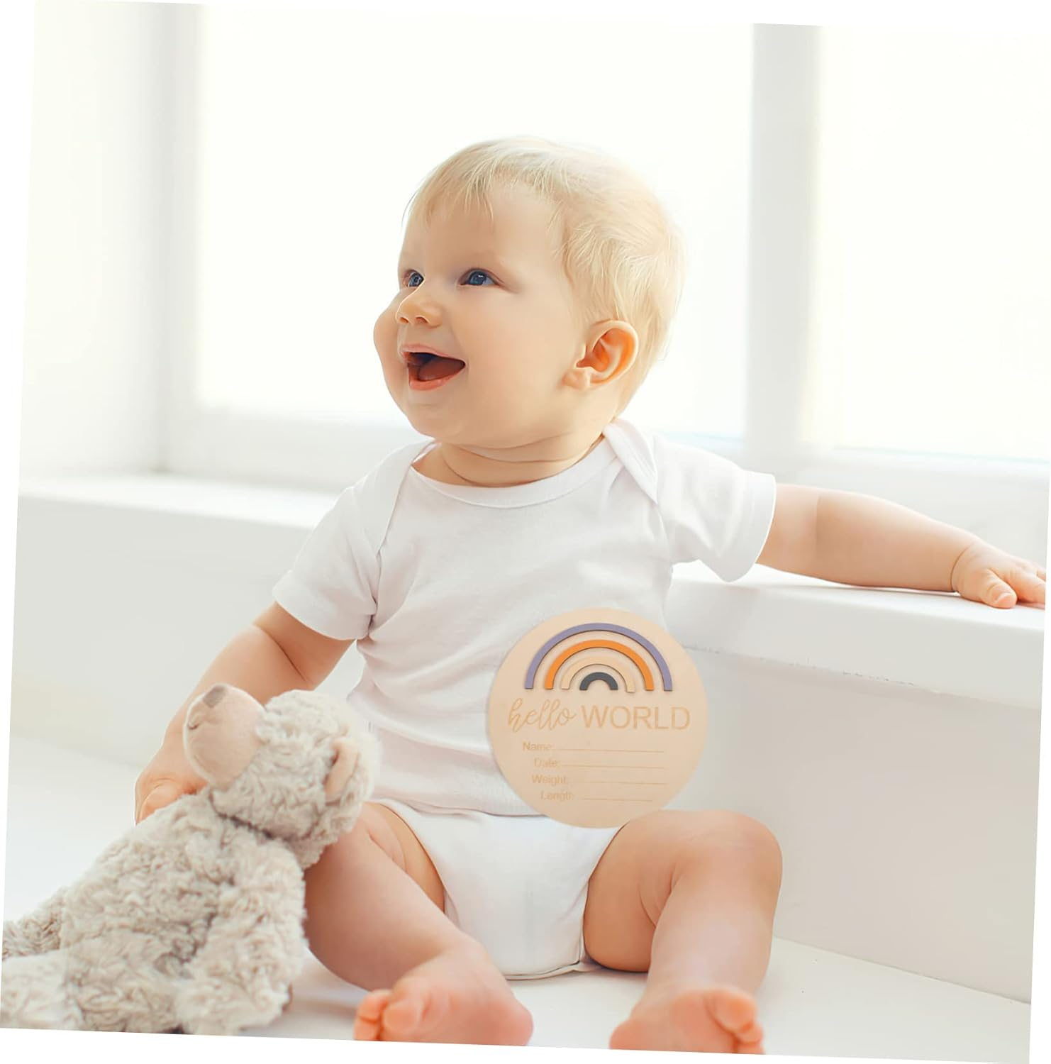 Beaupretty Wooden Month Card Milestone Sign for Monthly Growth Nursery Announcement Board for Newborn Photoshoot image number 6