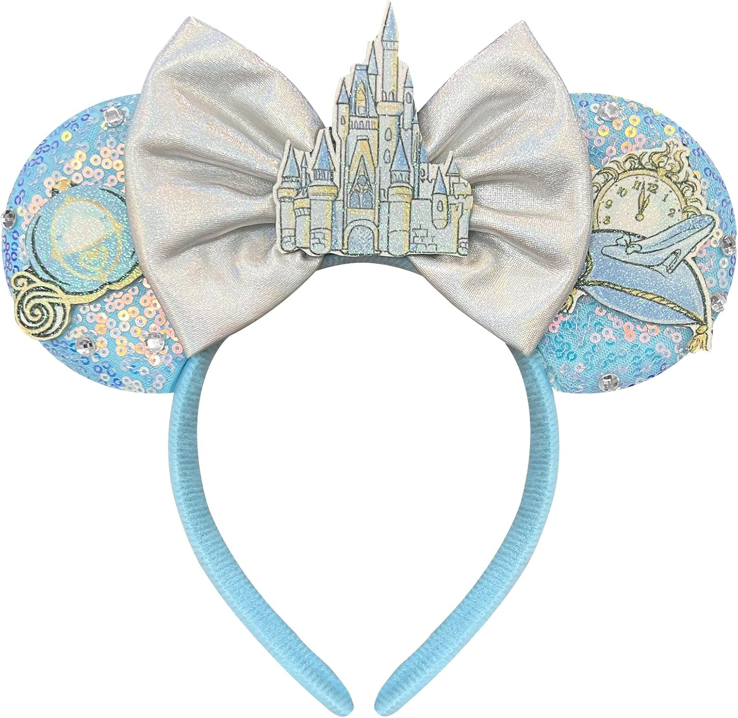 Bolonar Sequin Mouse Ears Headband for Girls Women Minnie Ears Princess Mouse Ears Headband