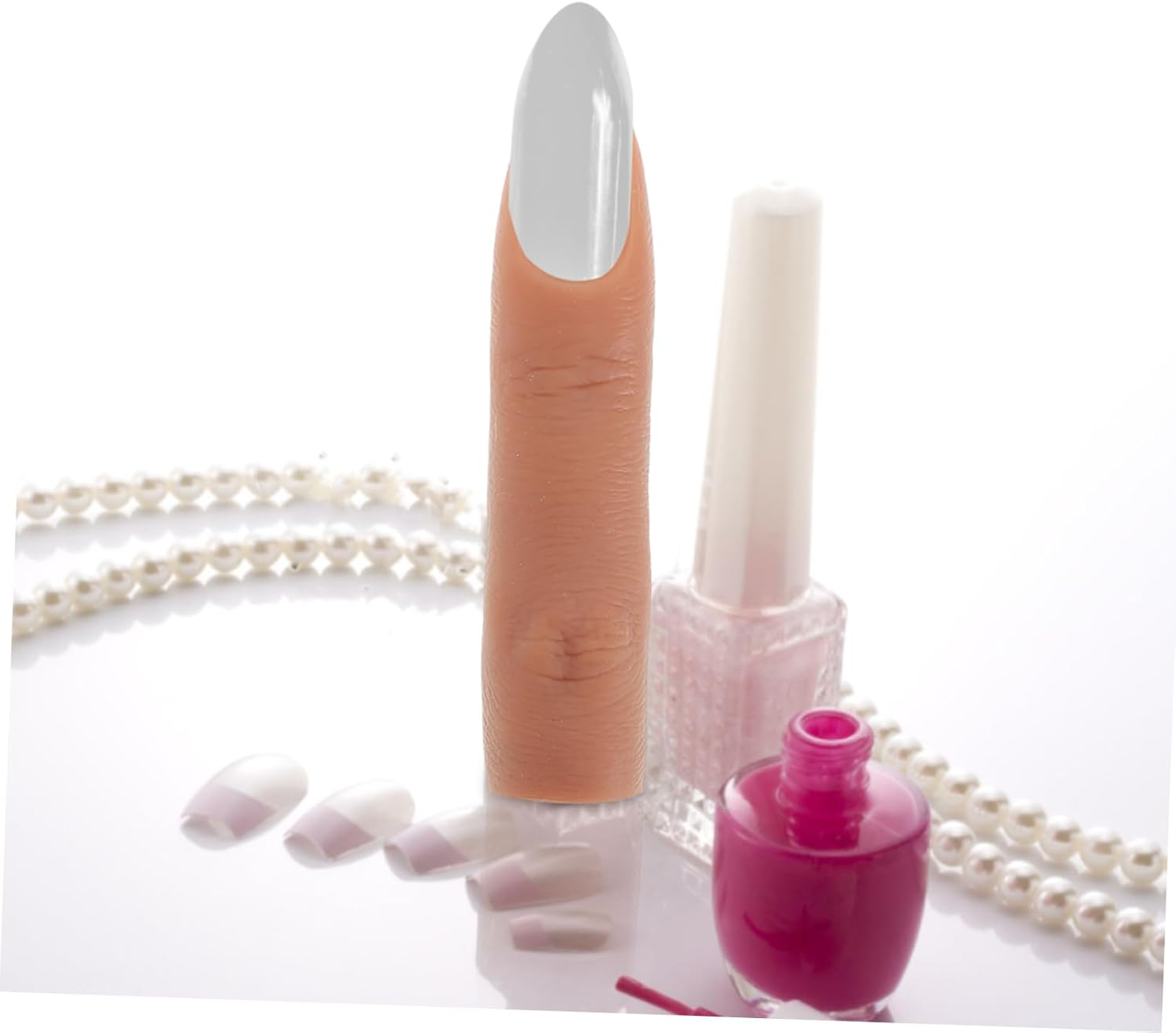 NIYANGLE Flexible Silicone Nail Practice Finger for Acrylic Nails Bendable Reusable Manicure Training Tool for Beginners and Professionals Realistic Feel Easy to Trim Multi-Purpose Use image number 5