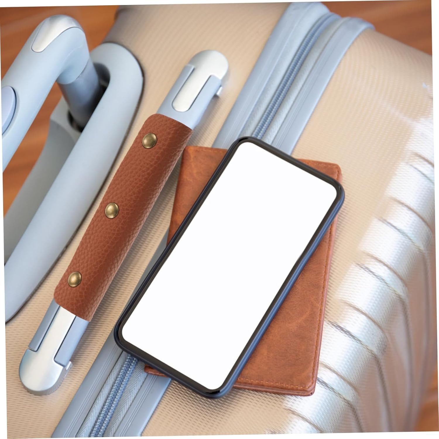 SAFIGLE Protective Leather Handle Cover for Luggage Pu Suitcase Grip Handle Wrap Safe and Comfortable Travel Accessory for Suitcases image number 1