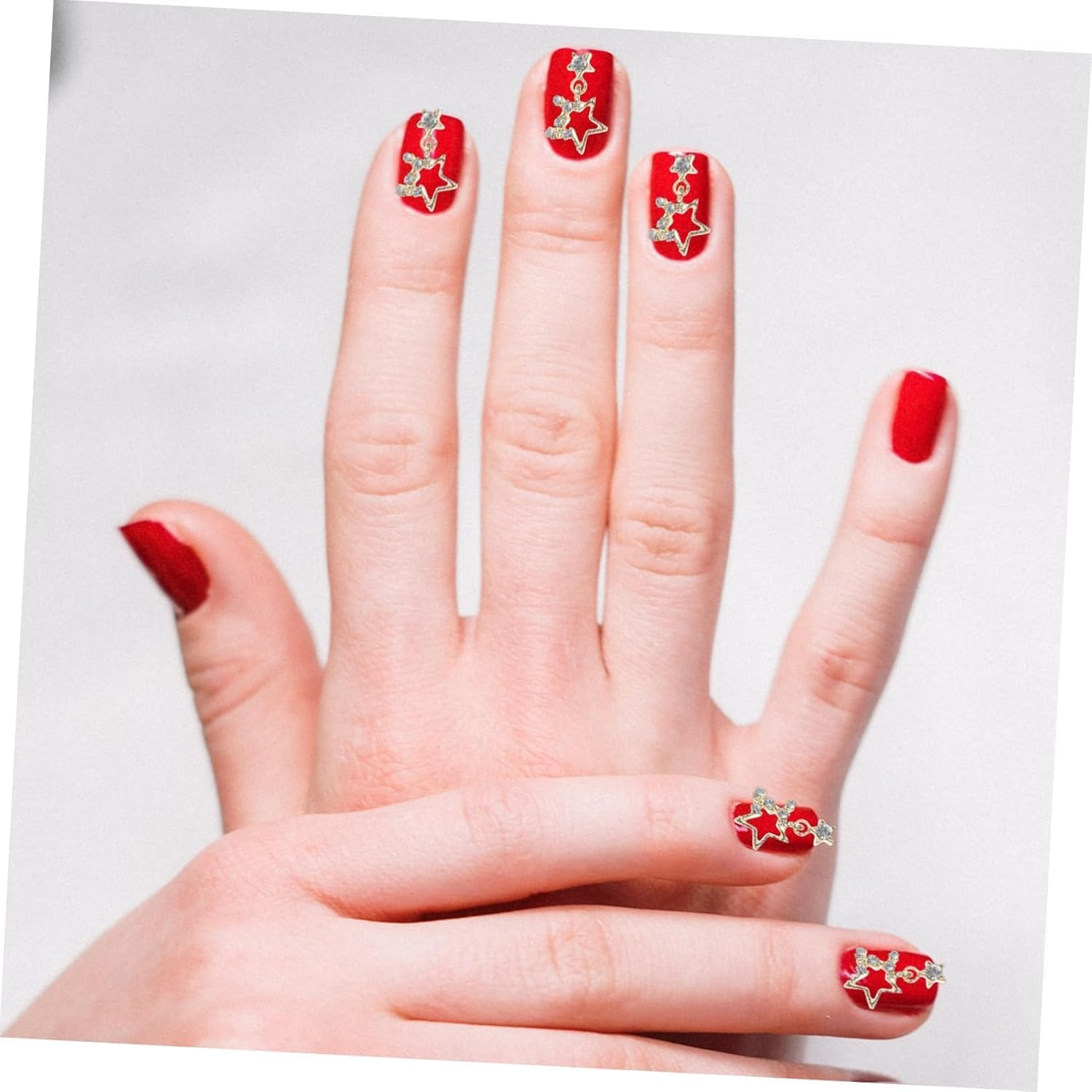 20PCS 3D Silver Stars Nail Charms, Rhinestones Nails Gems Shiny Crystal Star Nail Art Supplies for DIY Crafts Nail Accessories (Golden) - Golden image number 2