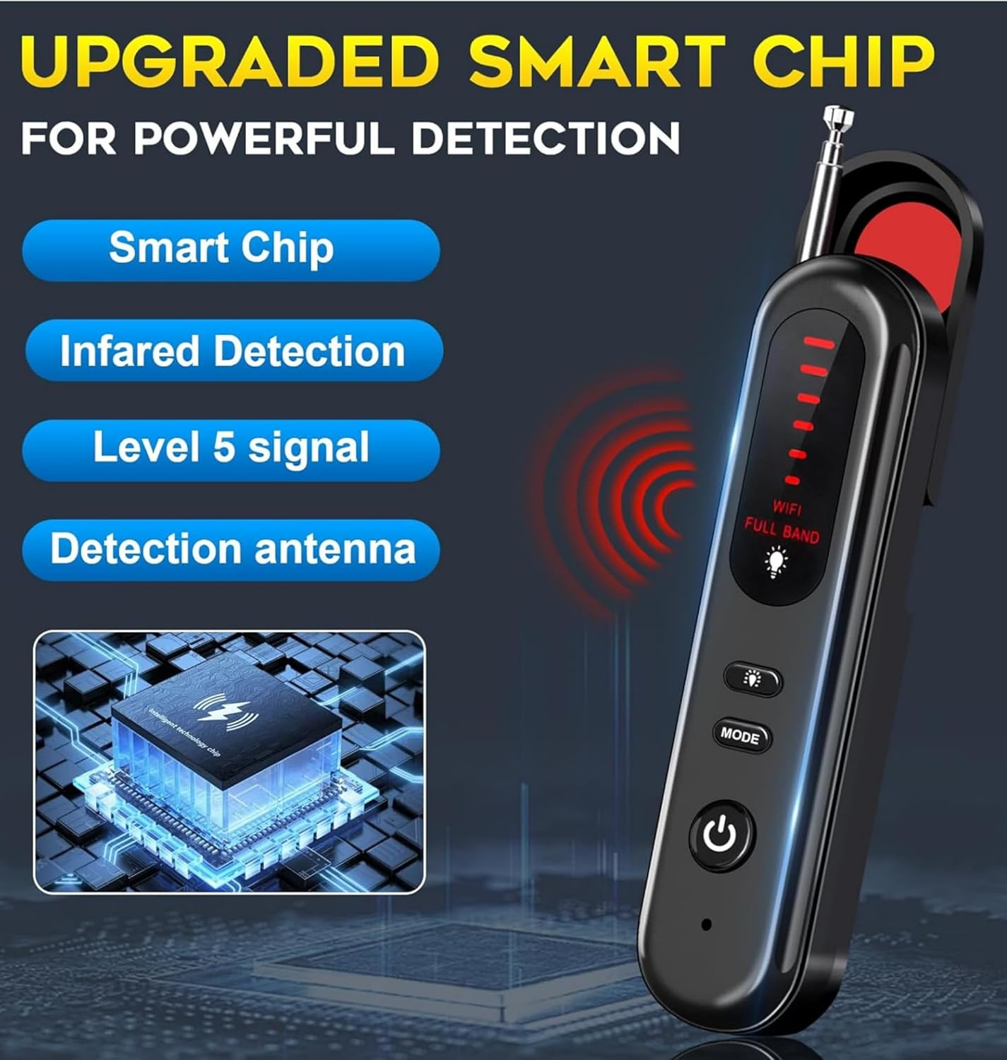 Kivano Hidden Camera Detector &ndash; Wireless anti Spy Bug Finder, Detect GPS Tracker for Vehicles Portable Signal Scanner Device for Hidden Cameras & GPS Tracker Location Finder image number 5