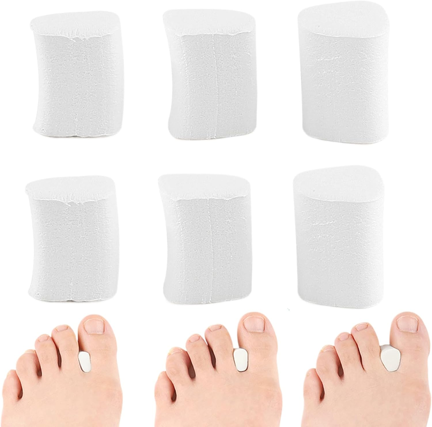 Wezalget Toe Separators for Women, Soft Foam Toe Separators - Breathable Corrective Elastic Soft Alignment Pad for Overlapping Elderly Men Youth Shoe Yoga Corns