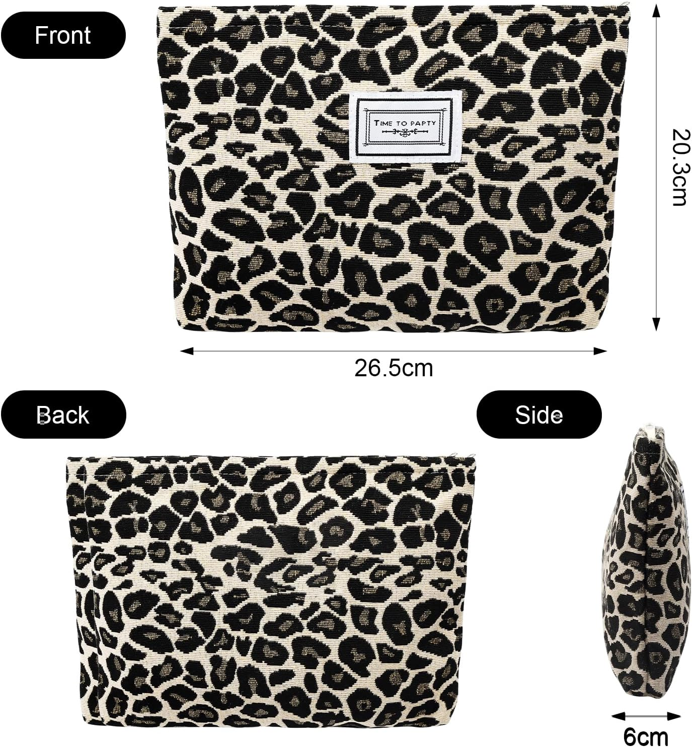 Cosmetic Bag Women'S Make up Bag Cord with Zip Multifunctional Travel Toiletry Bag Toiletry Bag Makeup Bag Organiser for Women Girls, Bright Leopard Print, Travel image number 5