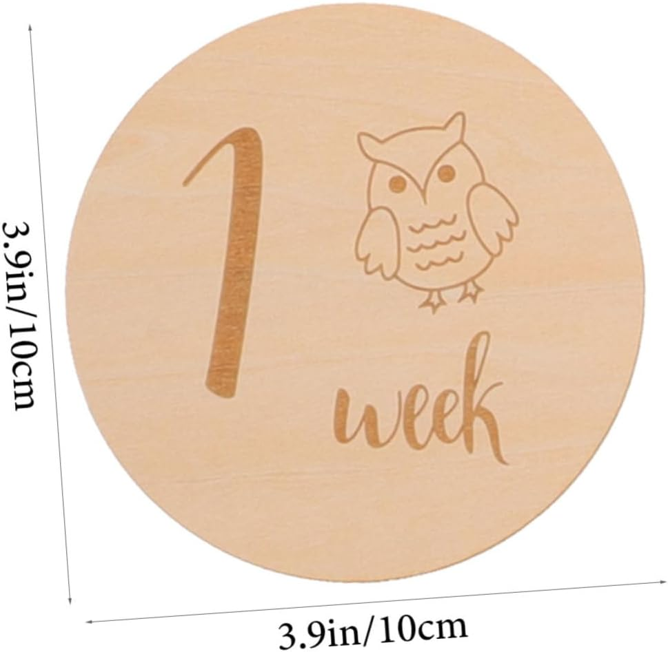 Monthly Milestone Wooden Cards Animal Design Newborn Growth Signs for Photo Sentimental Keepsake for Shower and First Year Memory