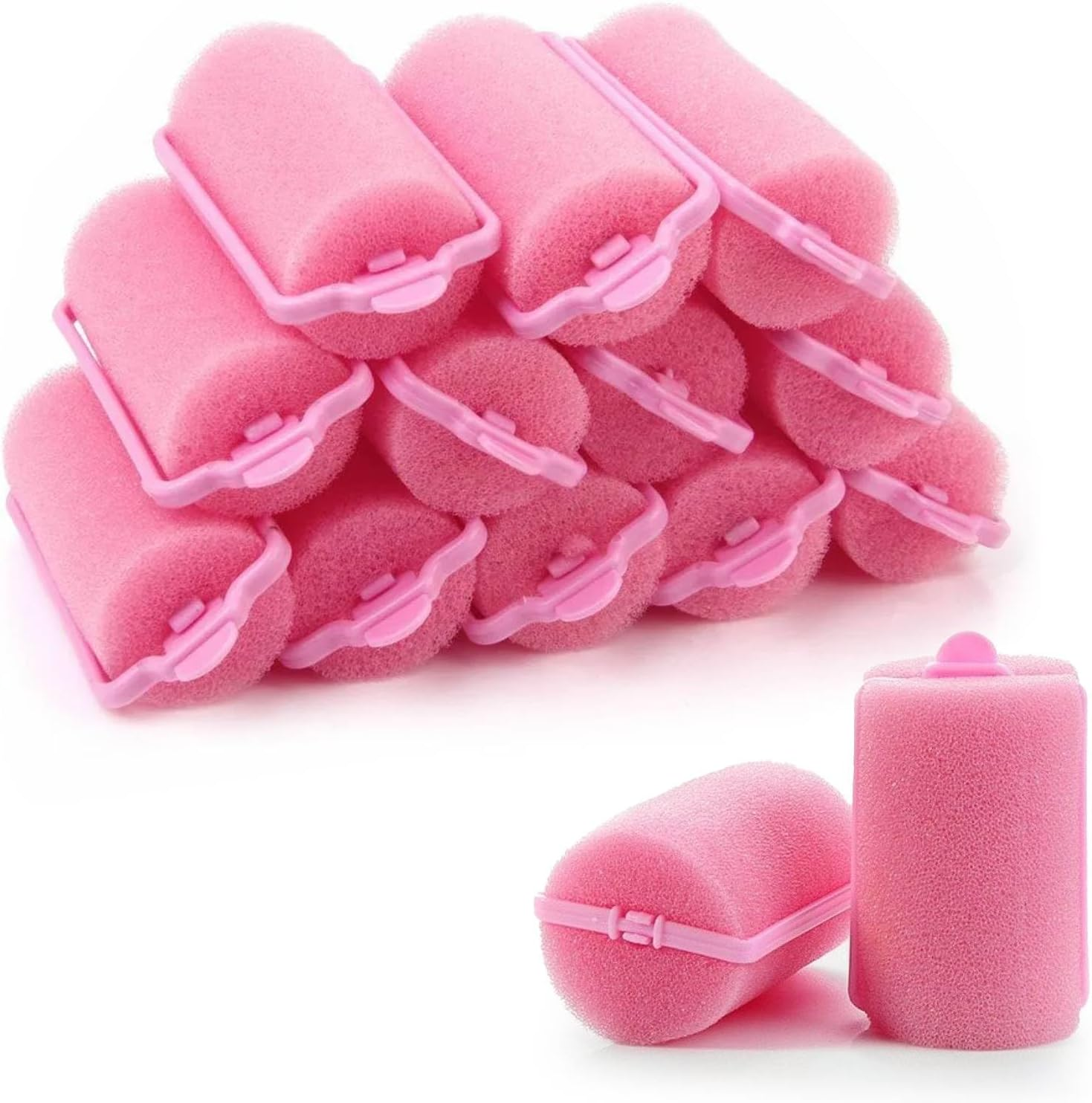Funalix Pack of 12 Sponge Curlers, Heatless Curlers for Long and Short Hair, Overnight Curlers Made of Soft Foam for Women, Girls and Children, DIY Hairdressing Tools for Permanent Curls image number 2