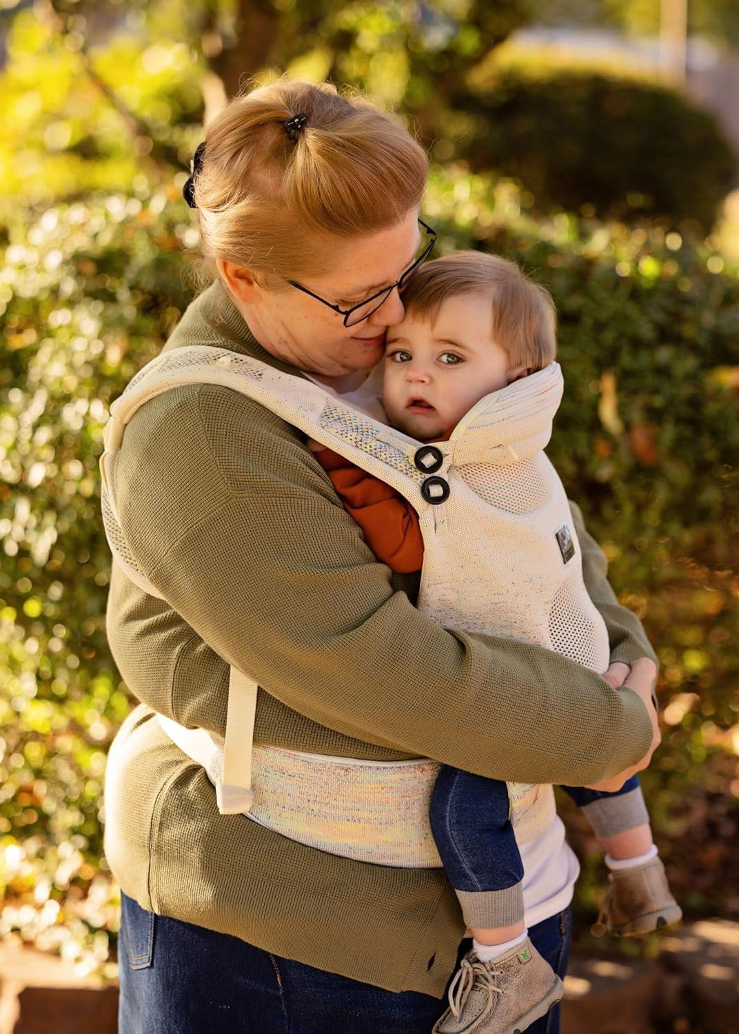 Bebamour Knit Baby Carrier Lightweight Baby Wrap Carrier 3-In-1 Baby Carrier Front and Back Carry (Grey) image number 1