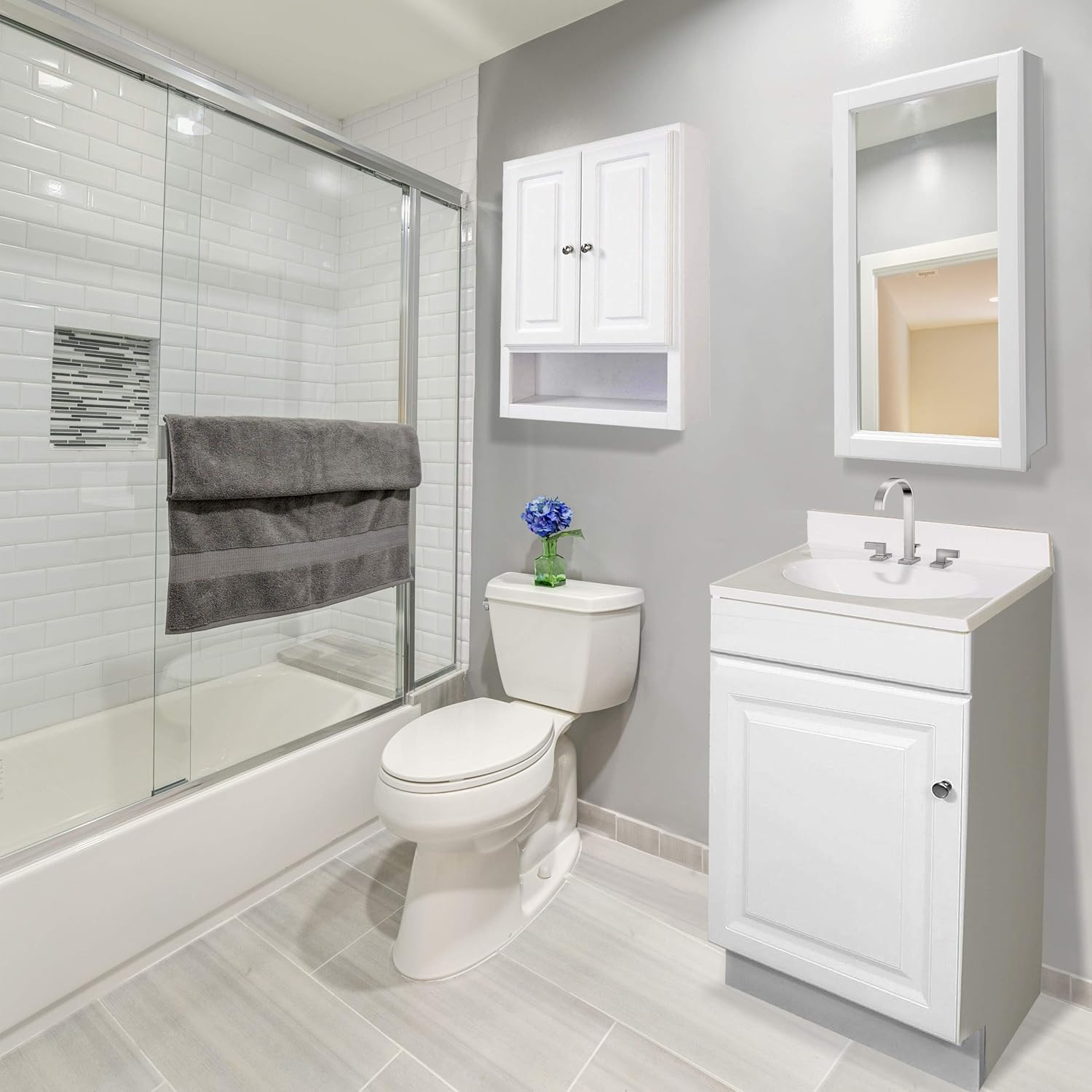 Design House 597112 Wyndham 18 Inch Unassembled 1-Door Bathroom Vanity without Top, White image number 6