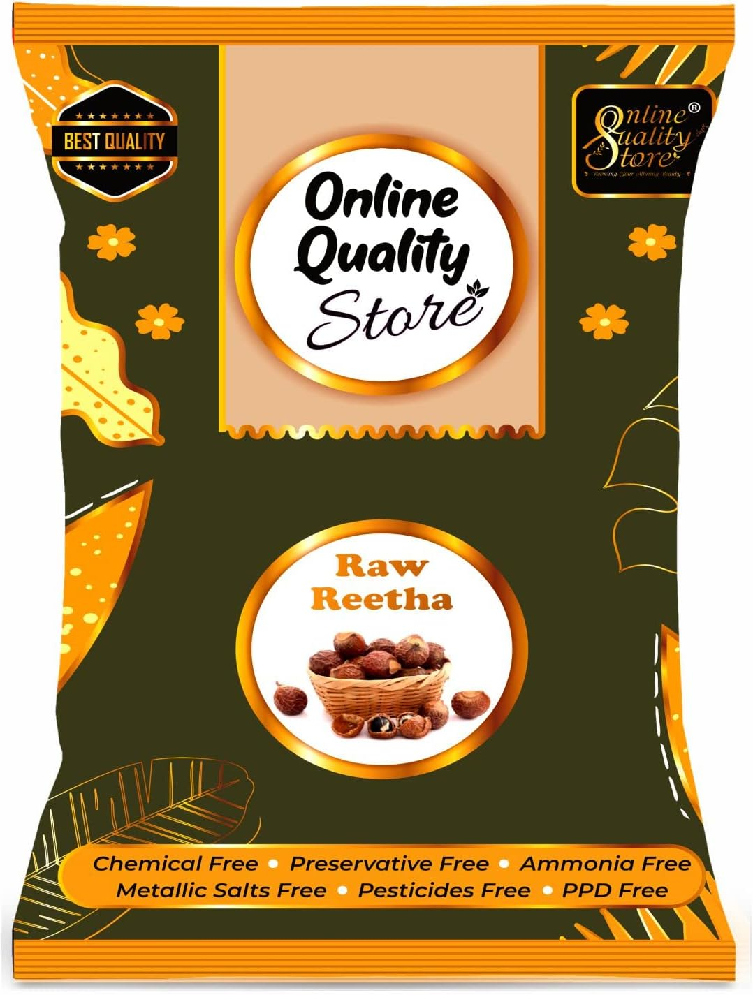 Online Quality Store Raw Reetha for Hair Natural (Ritha) Dried Form, 400G image number 1
