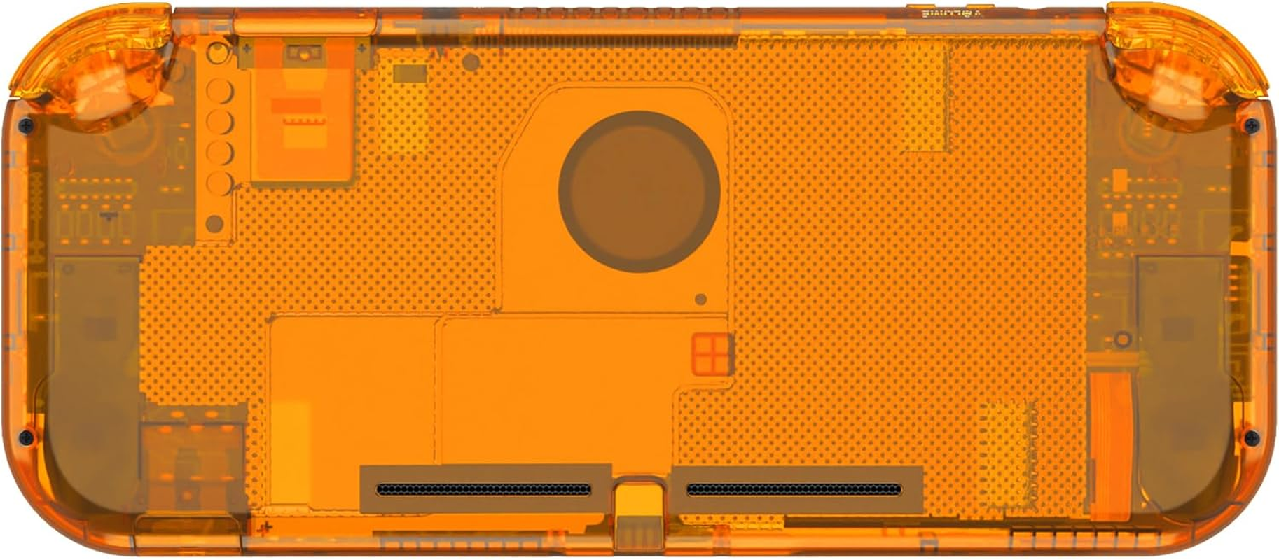 Extremerate Crystal Clear Orange DIY Replacement Shell for Nintendo Switch Lite, NSL Handheld Controller Housing W/Screen Protector, Custom Case Cover for Nintendo Switch Lite - No Controller