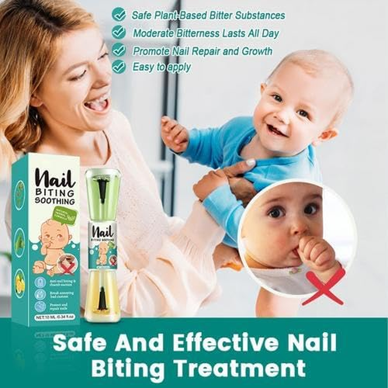Anti Nail Biting Polish, Stop Nail Biting with Anti-Bite Nail Polish - Rapid Treatment for Adults & Kids - Clear Stop Repair Varnish - Simple Application for Bite Prevention image number 1