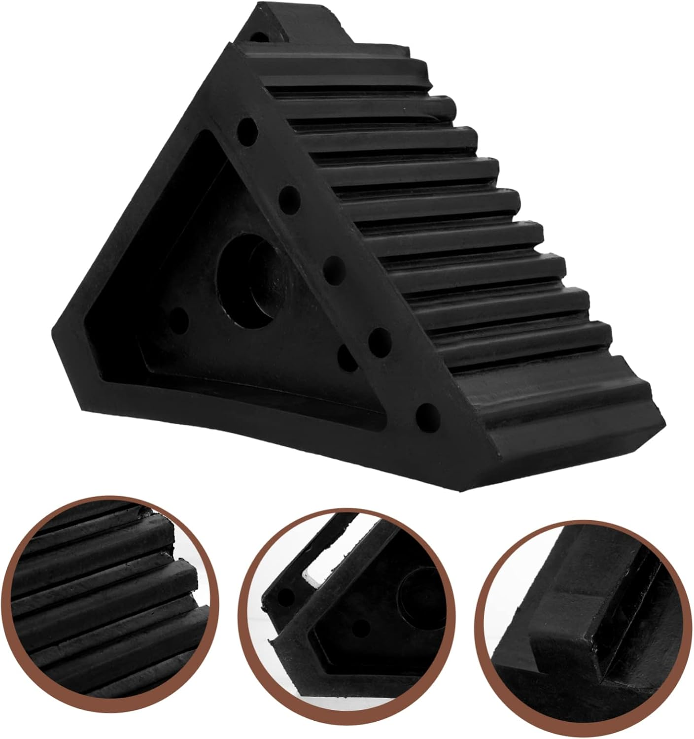 BCOATH Heavy Duty Rubber Wheel Slip Stopper for Trailer Tyre Block Prevents Sliding Slopes Folding Wheel Chocks for Car Accessories image number 2