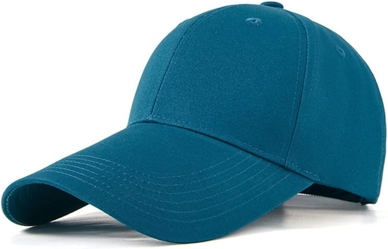 4.33" Extra Long Bill Baseball Cap - 100% Cotton Men Women Plain Adjustable Hat