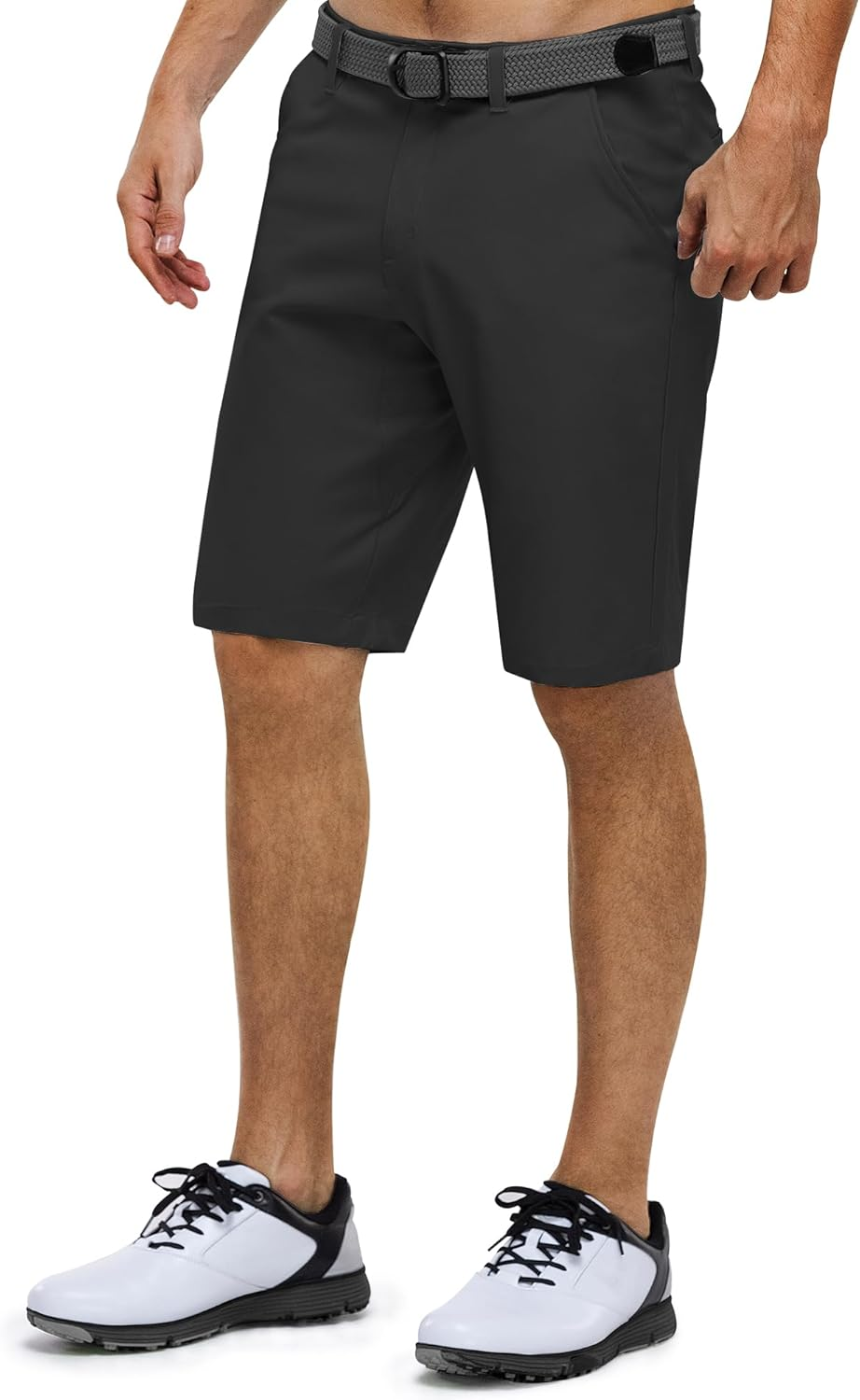 33,000Ft Men'S Golf Shorts Dry Fit, 11" Lightweight Quick Dry Golf Stretch Bermuda Shorts Performance Casual Shorts with Pockets for Golf Travelling and Working
