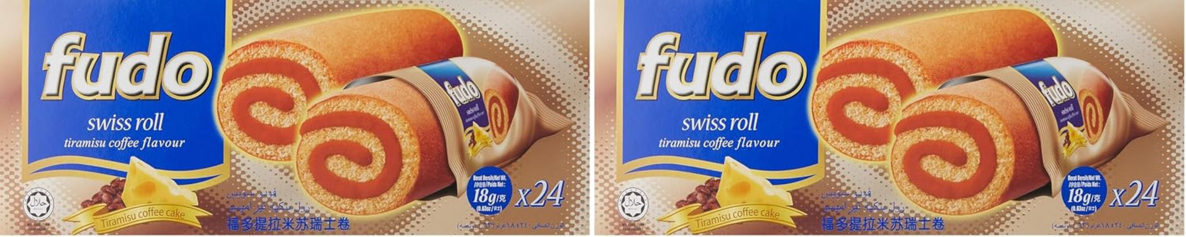 Oriental Fudo Swiss Roll Tiramisu Coffee Flavour, 24 X 18G image number 2