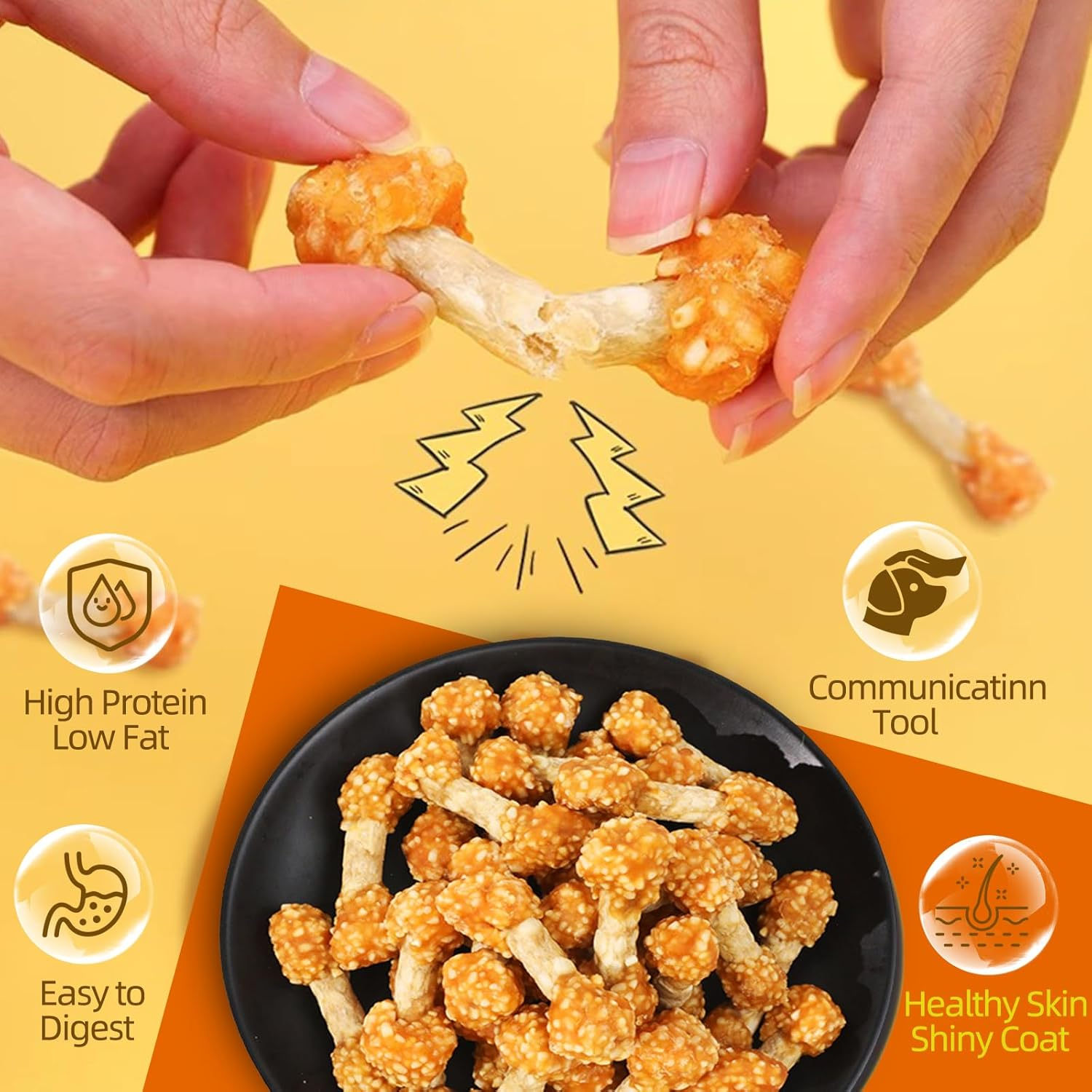 Dog Treats Chicken 100G - All Natural & Dried Snacks - Grain Free Long Lasting Chews Dogs - Best Sticks for Training & Healthy Teeth