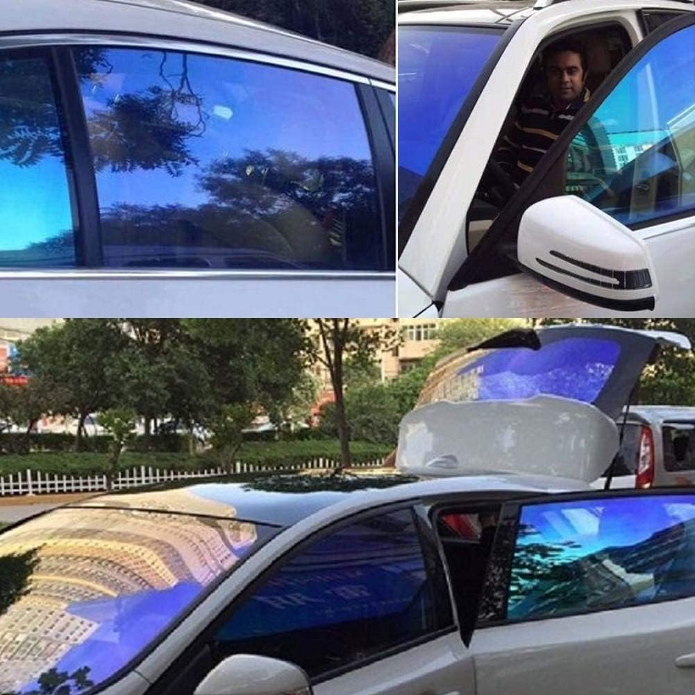 ASENDIWAY Chameleon Window Tint Film for Cars, Car Window Tint Dark Blue Solar Protection Film Scratch Resistant 65% VLT Windshield Sun Shade Heat & UV Block image number 6