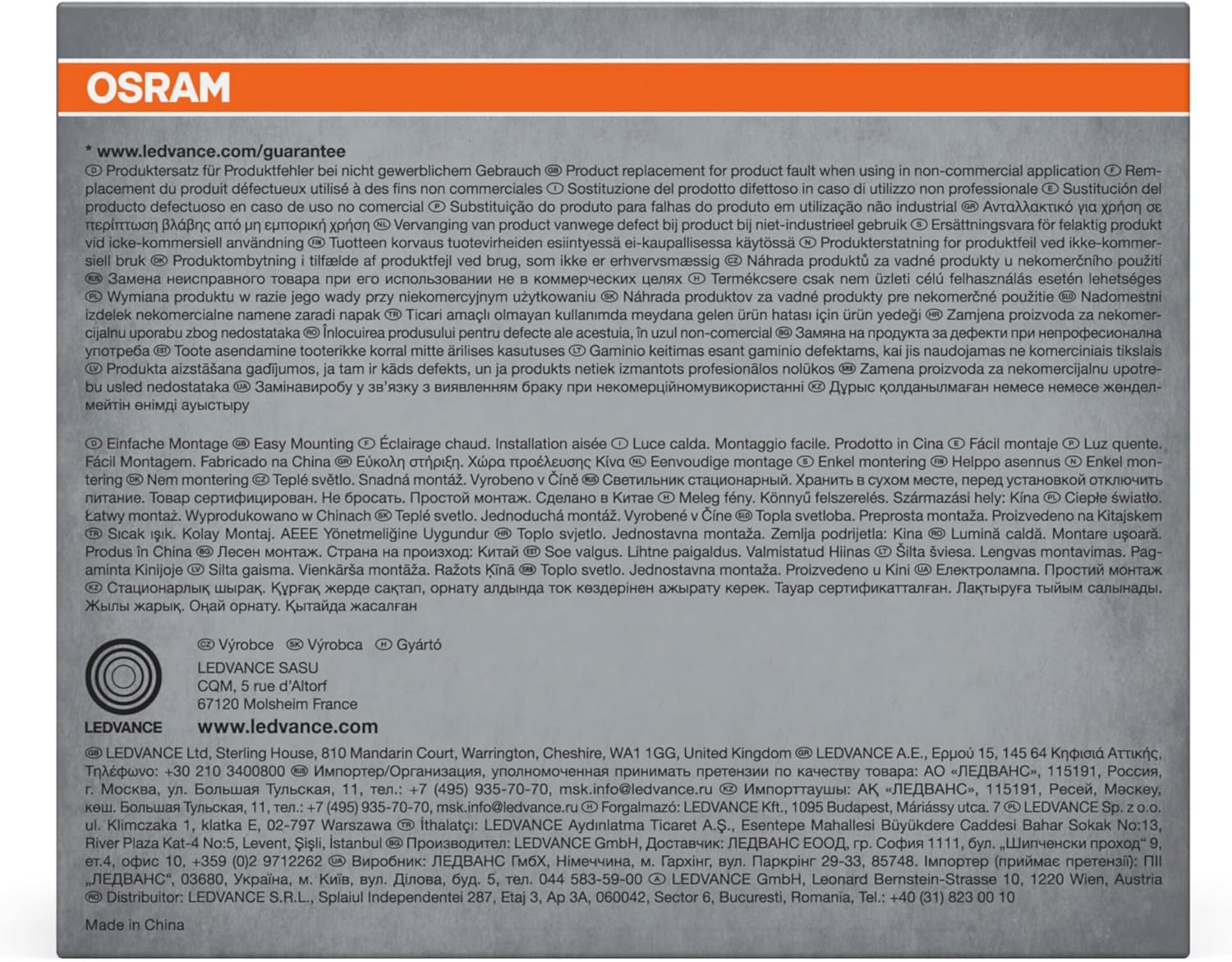 OSRAM Recessed Luminaire Set with Integrated Driver, Narrow 3 X 120 Mm, 3000 K in White, Plastic, IP20 Protection for Various Interior Applications, Including Mounting Accessories