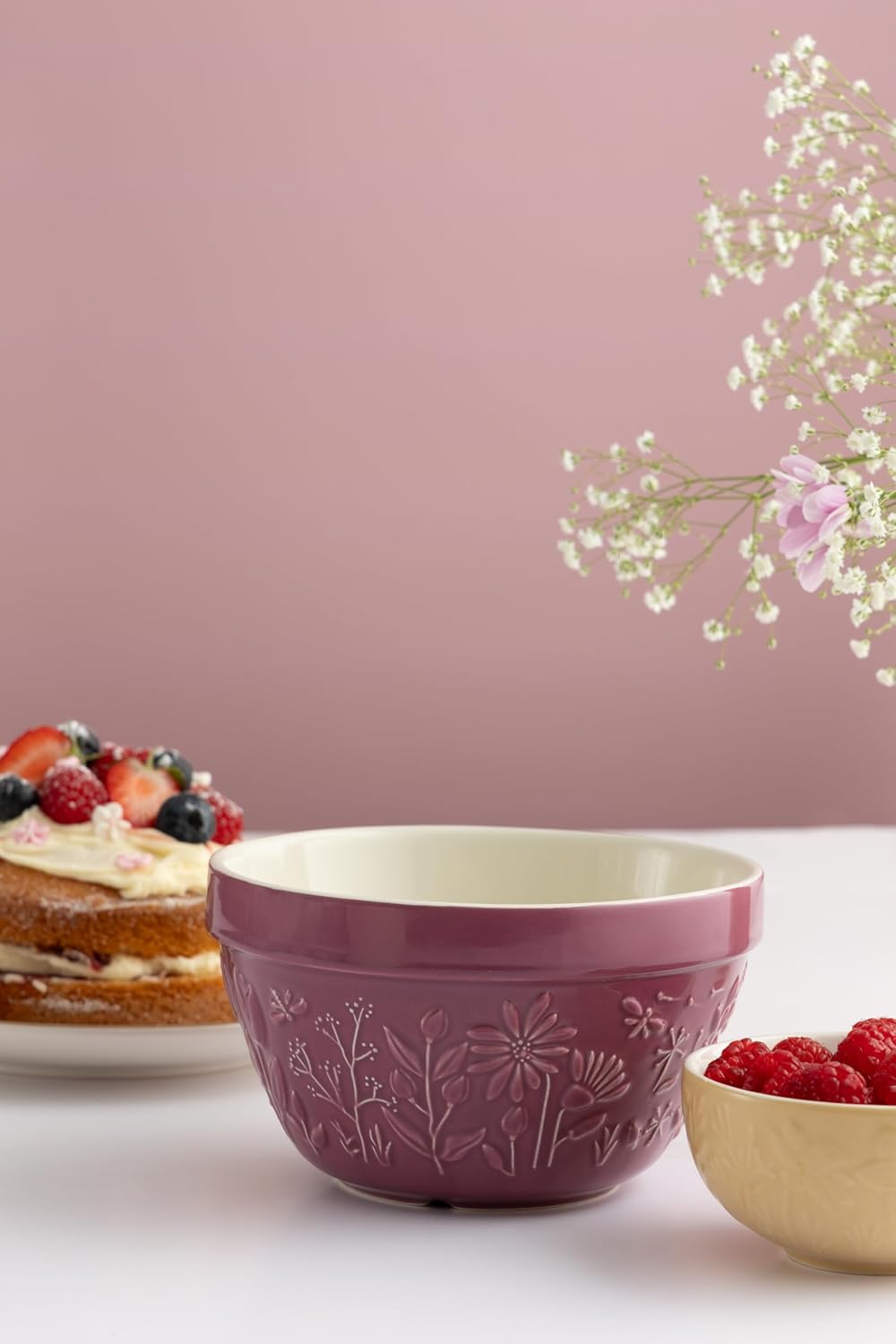 Mason Cash in the Meadow Purple Rose Pudding Basin, 16 X 9Cm/900Ml image number 3