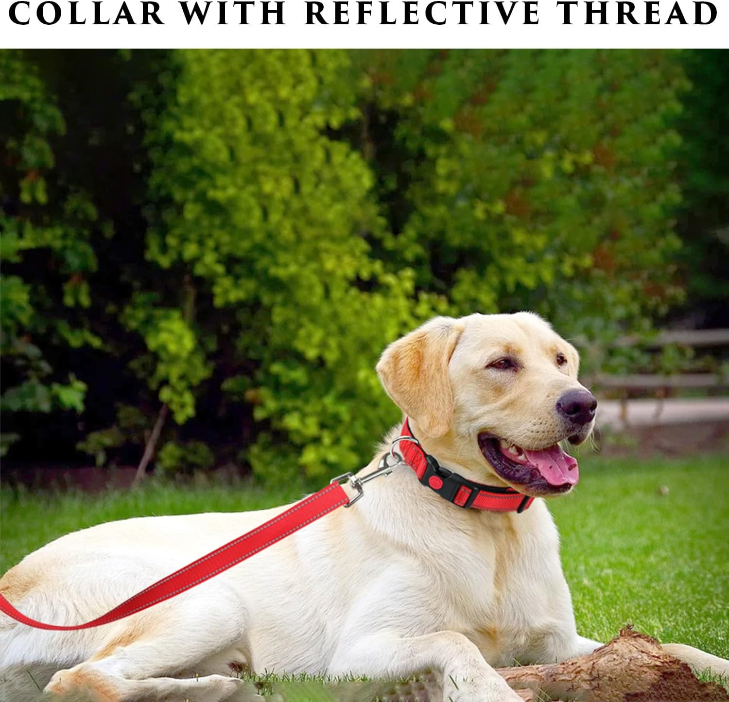 Reflective Nylon Dog Collars, Adjustable Classic Dog Collar, Dog Accessories Collar, Black Buckle Reflective Collar, for Small Medium Large Dogs with Buckle Heavy Duty Basic Dog Collar image number 4