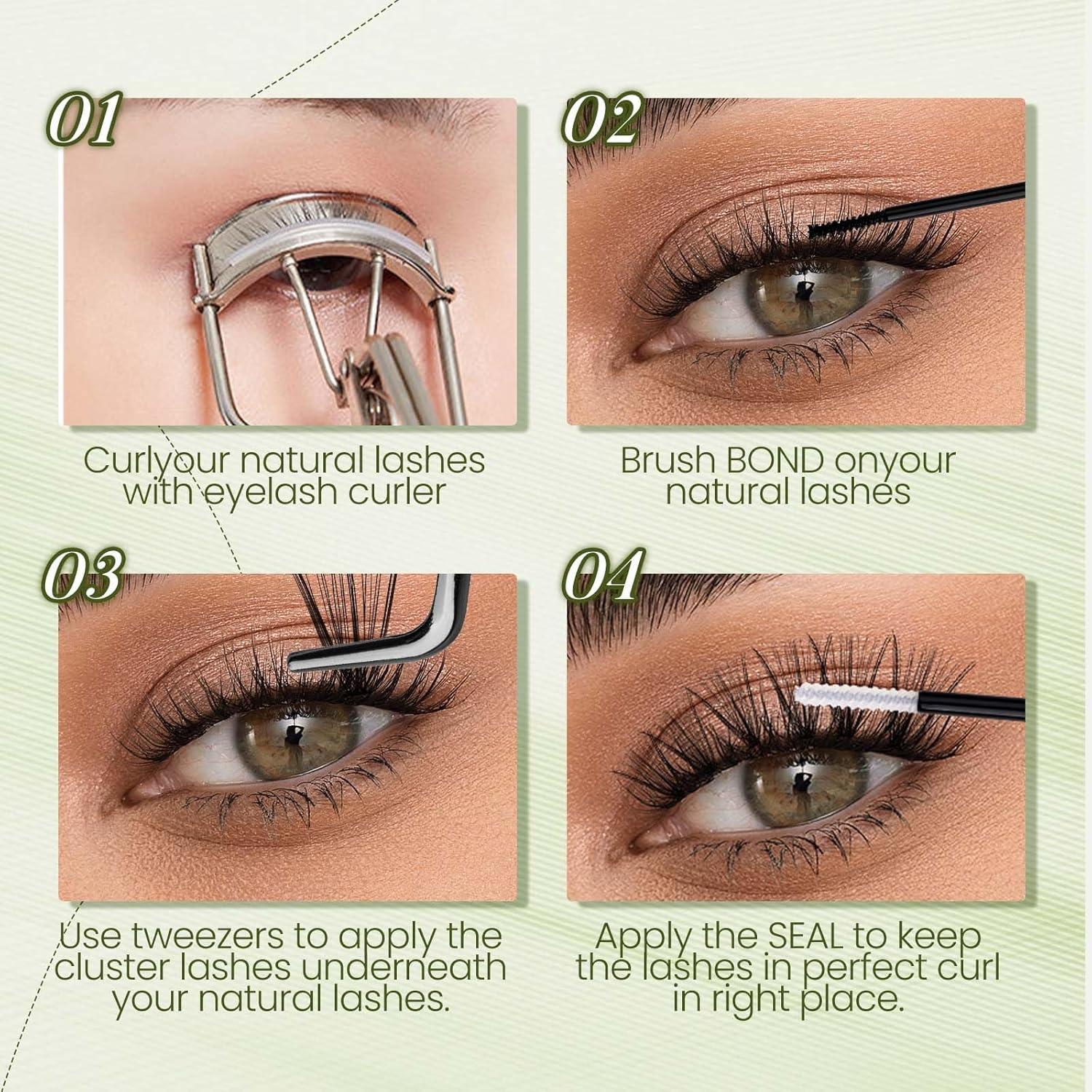 DIY 80D Ultra Volume Lash Kit - 280 Faux Mink Cluster Lashes 8-16Mm with Bond, Seal & Remover + Tweezers image number 2