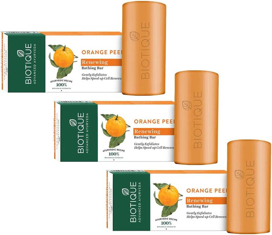 Biotique Orange Peel Exfoliating Soap, 150G (Pack of 3)