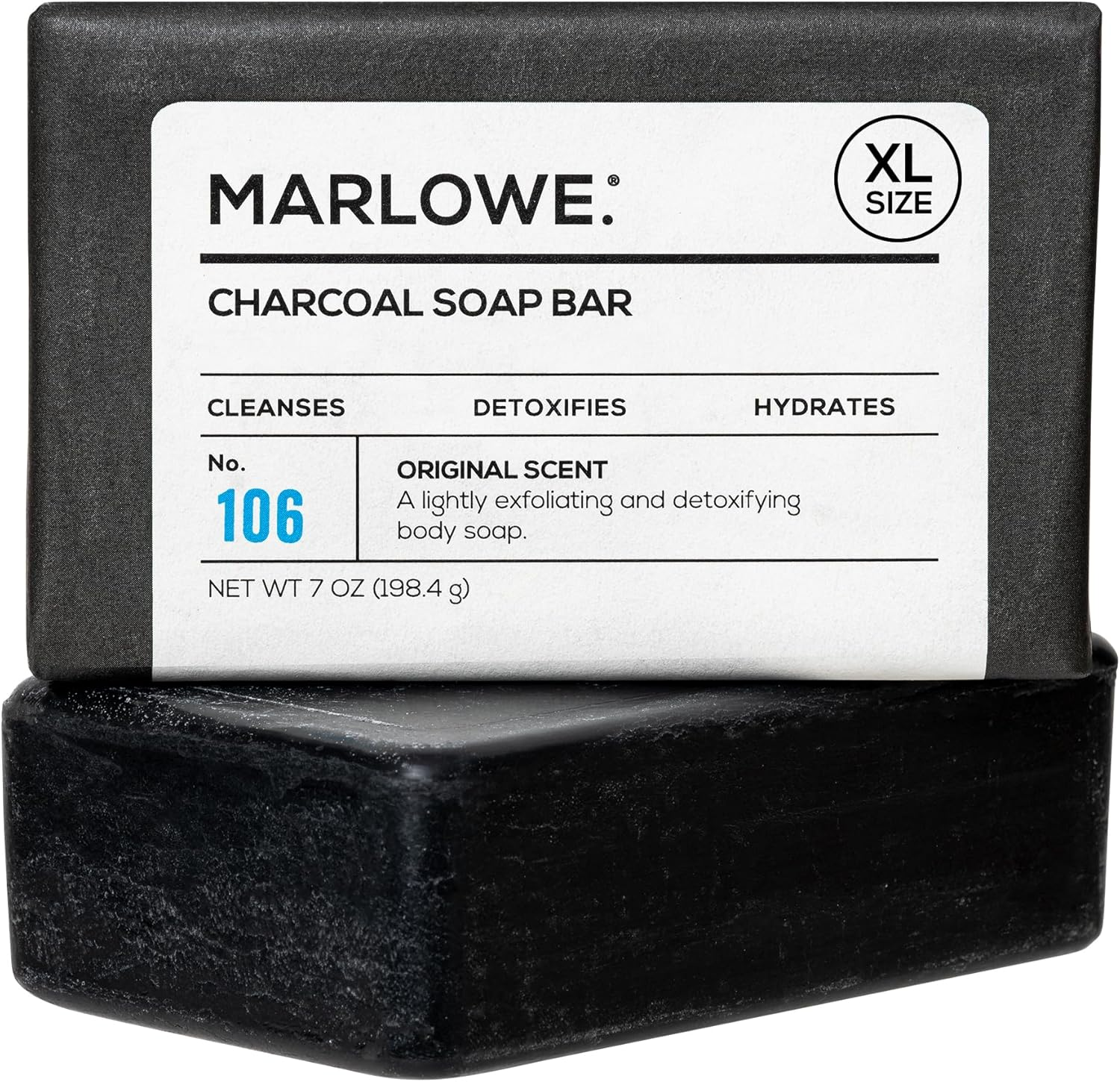 . Charcoal Face & Body Soap Bar No. 106 (210Ml) Best Cleansing & Detoxifying Bar for Men Made with Natural Ingredients Shea Butter & Willow Bark Extract Amazing Scent image number 2