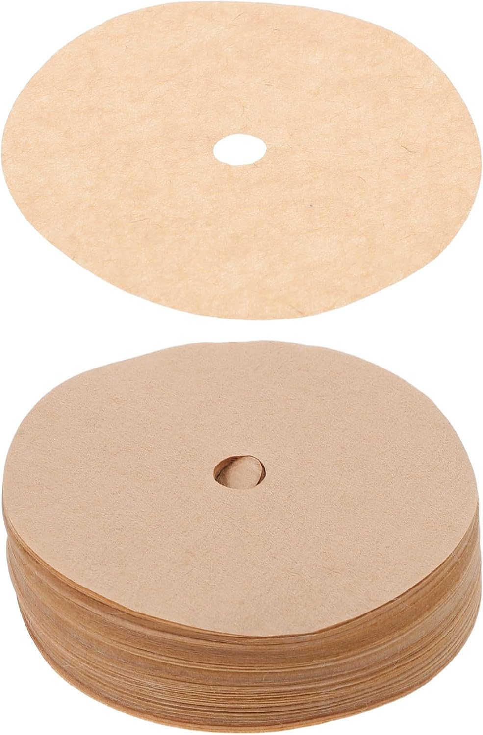 TEHAUX 200Pcs round Coffee Paper Filters for Drip Coffee Maker, Espresso Machine Accessories for Espresso Precise Brewing Khaki