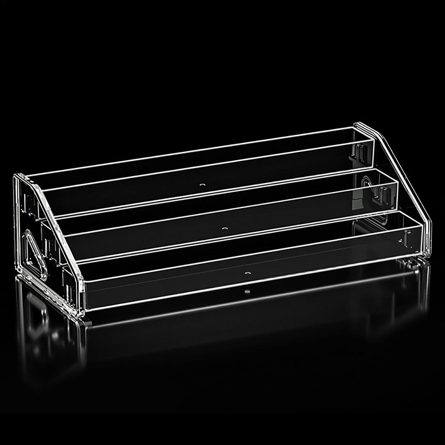 Furtryvl Acrylic Risers Display Stands | Clear Nail Polish Organizer, Trapezoidal Tiered Cosmetics Riser Stand for Perfume Lipsticks image number 2