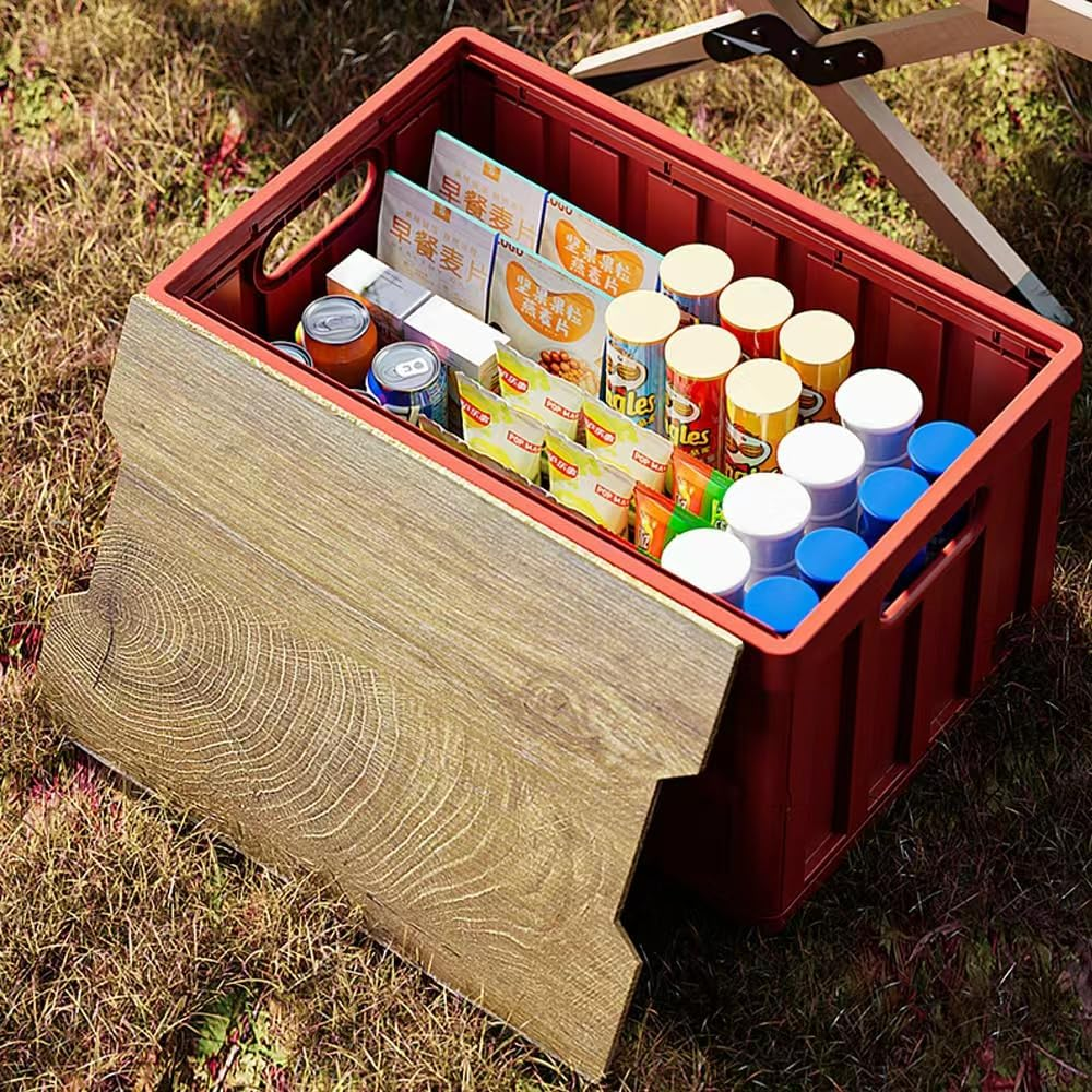 Storage Bins Camping Foldable Automobile Storage Box (20L) 3-In-1 Foldable Camping Box - Collapsible Storage + Seat + Side Table, Multifunctional for Camping, Hiking, Outdoor Activities image number 3