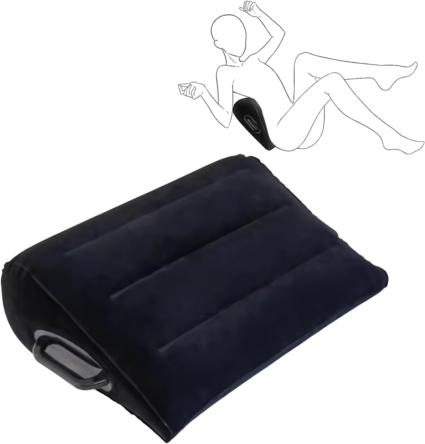 Mineens Inflatable Sex Pillow,Triangle-Shaped Pillow Bolster, Couple'S Sexual Position Cushion, Rear-Entry Sex Toy Pillow for Intimate Pleasure,Sex Wedge Pillow Sex Bondage for Bedroom Couples Game image number 3