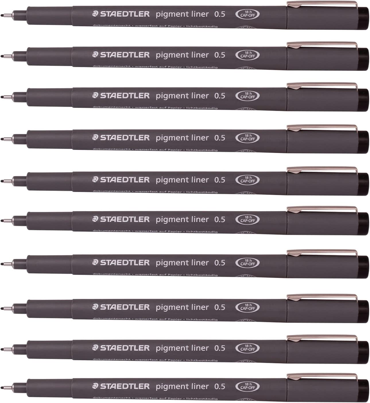 Staedtler Pigment Liner 0.5 Mm Black [Pack of 10]