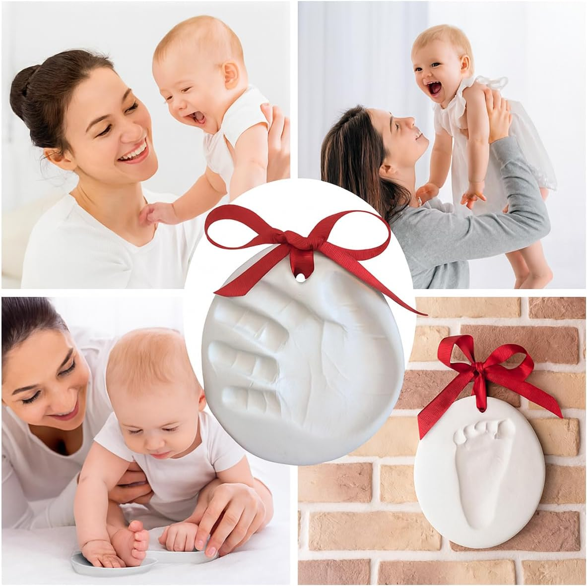 Magic Sensory My First Memories Baby Handprint & Footprint Keepsake Kit &ndash; Air-Dry Clay Ornament with Ribbon &ndash; Newborn Keepsake, for Parents & Grandparents.