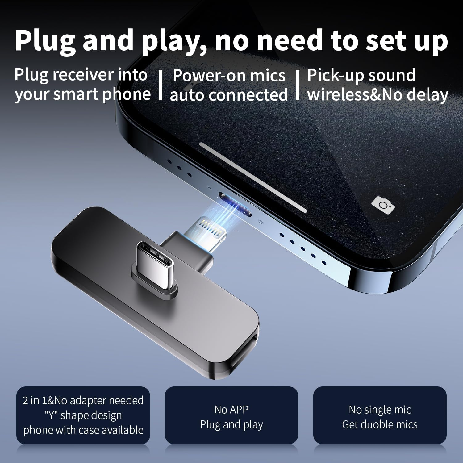 2 Pack Wireless Mini Lavalier Lapel Microphone for Iphone,Ipad - Cordless Double Mics Plug and Pick-Up 2.4G Ultra-Low Delay Built-In Noise Reduction Chip 5H Working Time for Two-Person Creator image number 6