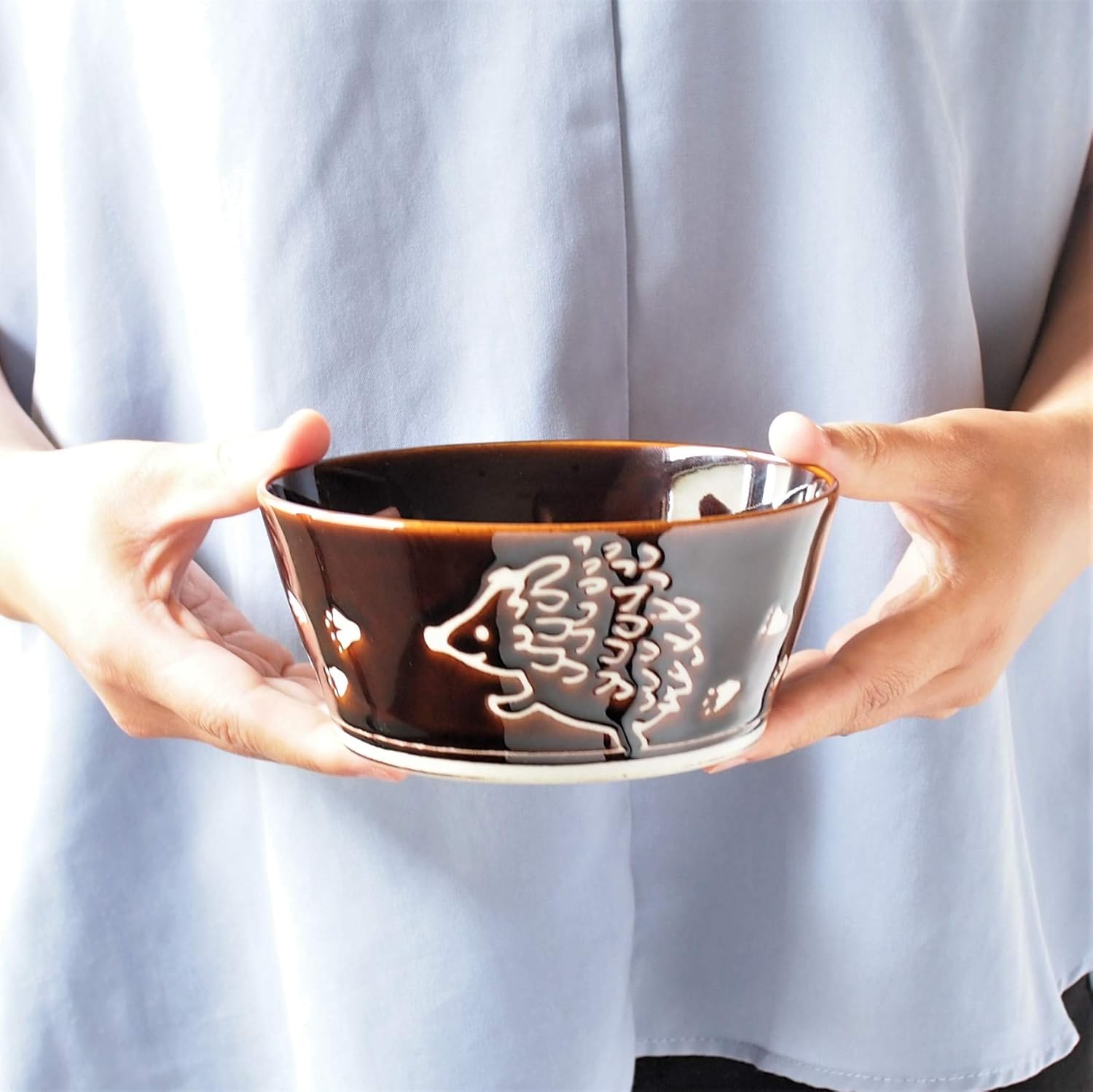 Miniru Pottery Small Bowl Hedgehog Ame Diameter 5.3 Inches (13.1 Cm) Lightweight Cutting Small Bowl &Phi;5.24&times;H2.36In image number 4