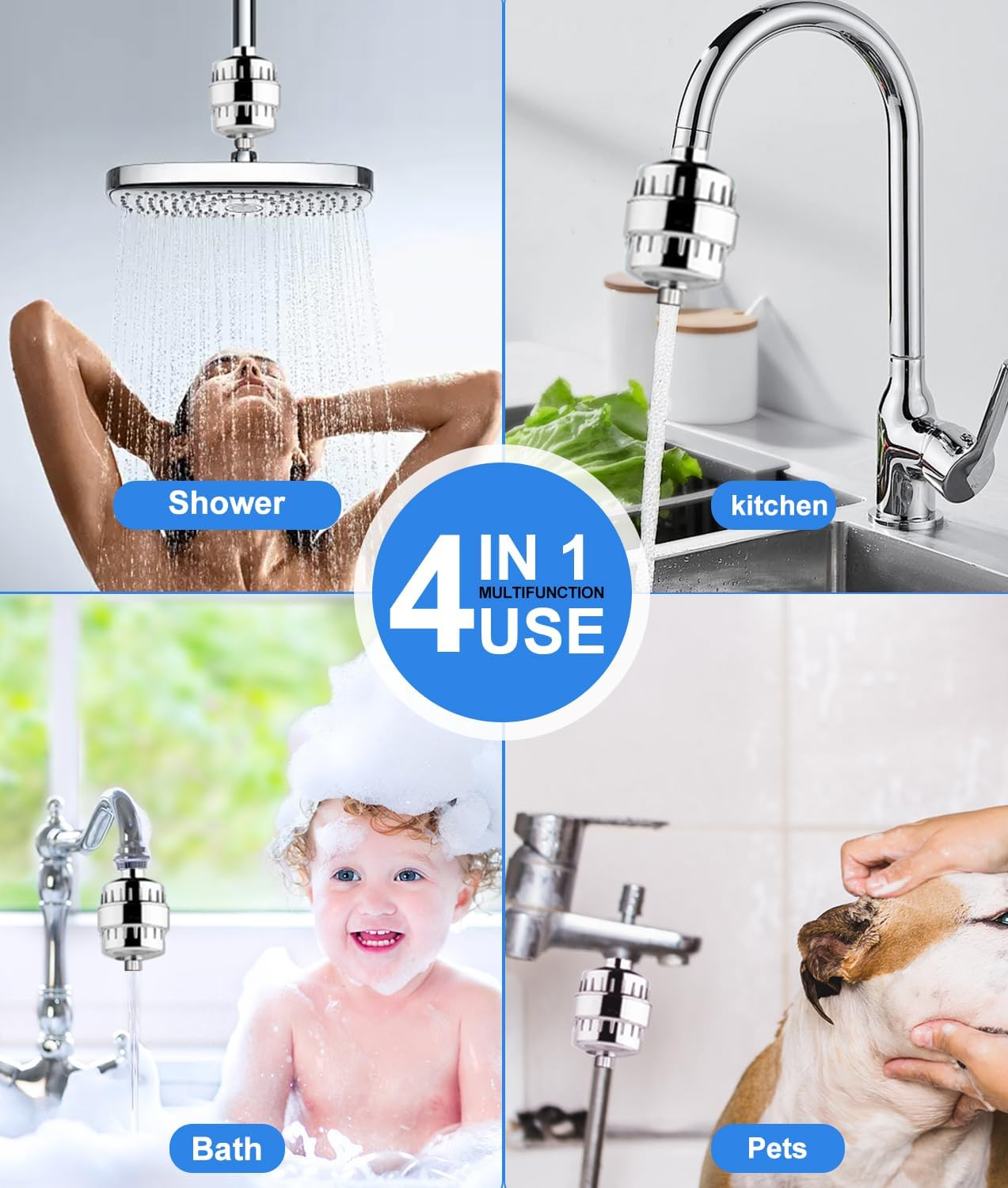 AODETE 20 Stage Shower Filter with Vitamin C for Hard Water - High Output Shower Water Filter to Remove Chlorine and Fluoride - 2 Cartridges Included -Consistent Water Flow Shower Head Filter image number 3