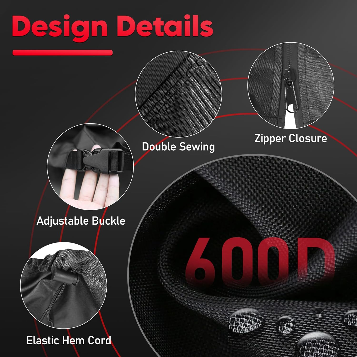 Zettum Egg Chair Cover, Double Seat Hanging Egg Chair Cover, Waterproof Outdoor Hanging Chair Cover, 600D Heavy Duty Cover for Patio Wicker Swing Egg Chair, 66 X 43 X 68 Inch image number 1