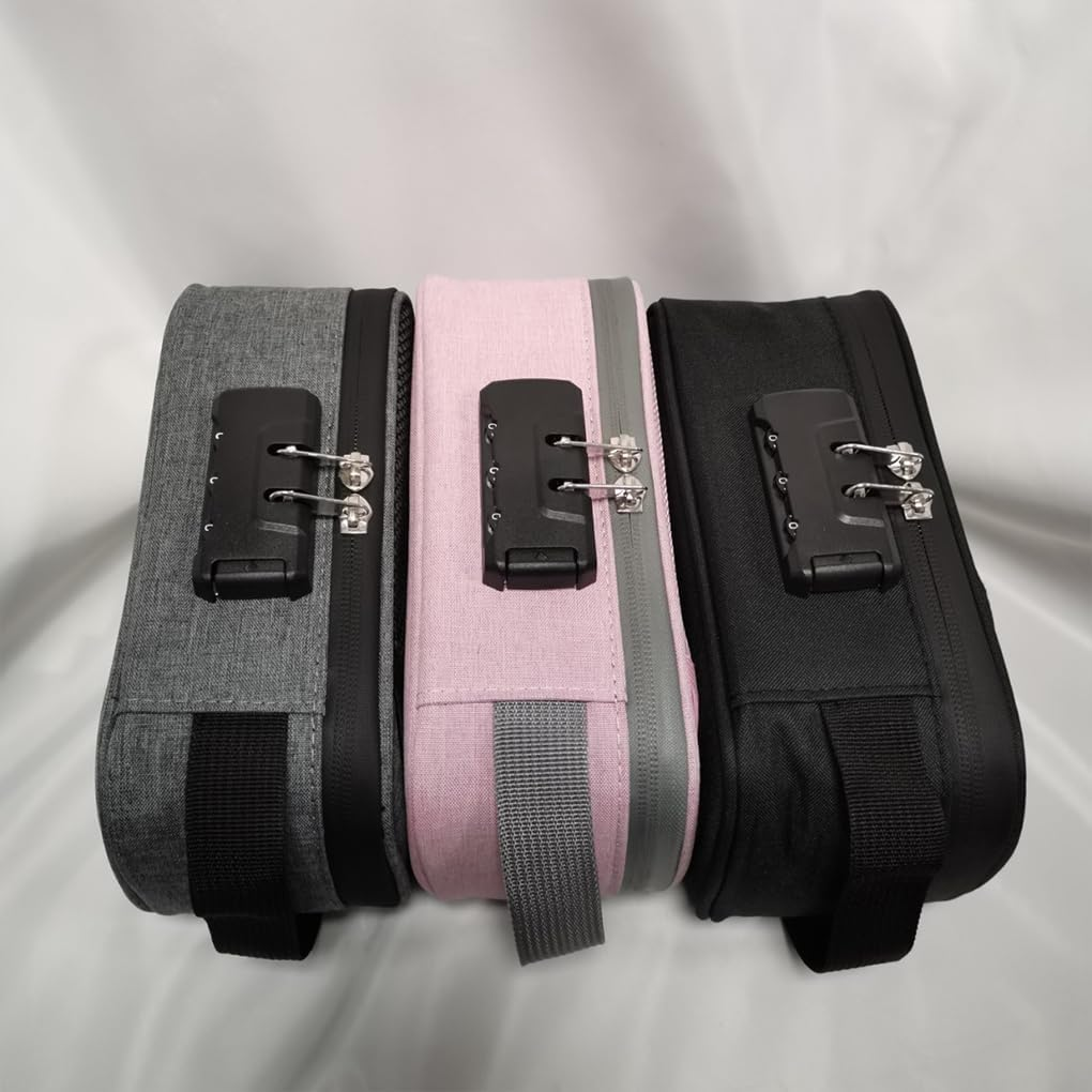 Makeup Organiser Bag Lockable Box for Brushes and Cosmetics Travel-Friendly Makeup Bag Storage Bag with Combination, A - C image number 3