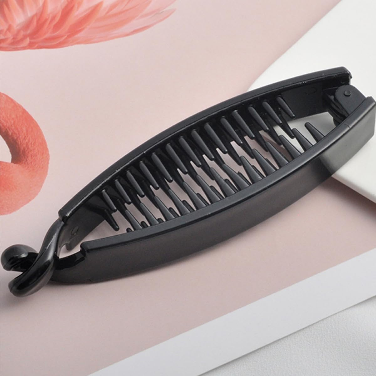 6Pcs Non-Slip Banana Hair Clips Vertical Ponytail Holders for Women, Anti-Slip Horsetail Clips in Black and Brown, Suitable for Daily Hair Styling and Outdoor Use image number 4